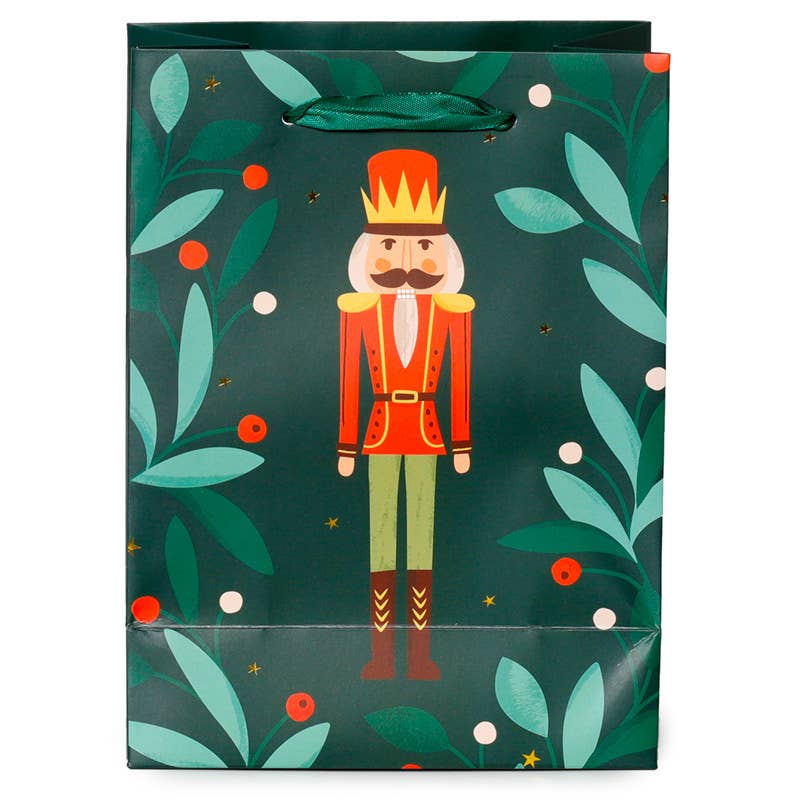 Festive Christmas Nutcracker Gift Bags - Medium Size Holiday Party Favor Bags for Xmas Decorations, Stocking Stuffers & Holiday Gift Exchanges