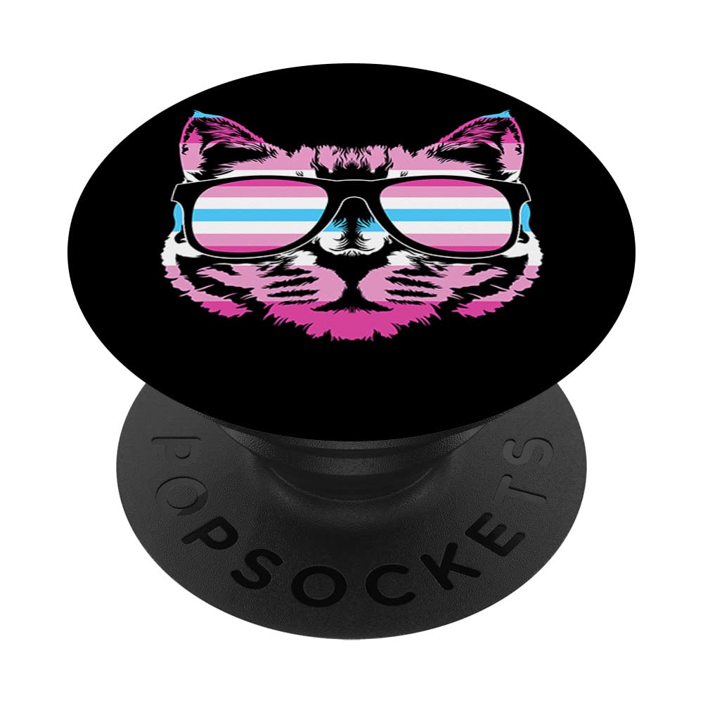 Femboy Cat in Sunglasses Crossdressing PopSockets - Standard PopGrip Phone Grip & Stand for iPhone, Samsung & Smartphones - Perfect for Anime Fans, Cosplay & LGBTQ+ Pride Accessories