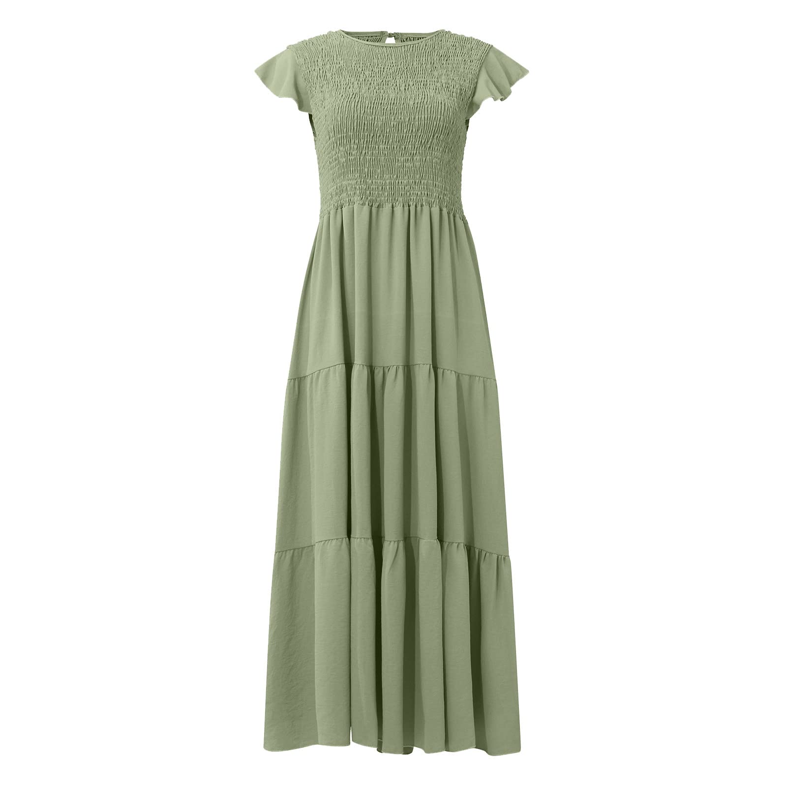 Boho Butterfly Sleeve A-Line Midi Dress for Women - Flowy Summer Casual Dress with Elegant Long Sleeves | Perfect for Beach Vacations, Date Nights & Outdoor Parties