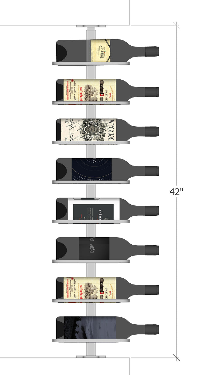 Urban Ironcraft Floor to Ceiling Wine Racks - Double Bottle Divide Pillar Series | Space-Saving Wine Storage for Home, Restaurant & Bar Organization