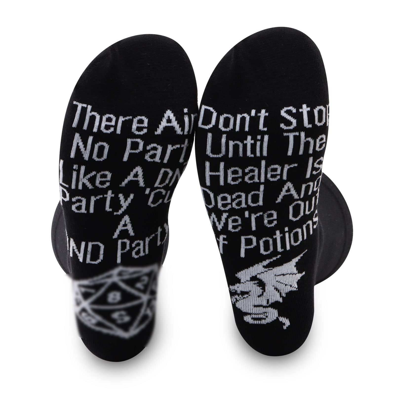 **PXTIDY 2 Pairs Funny D&D Gaming Socks - Dungeons & Dragons Gift for Geeks & Gamers - Perfect for Cosplay, Game Nights & Fantasy Lovers**    (Note: The original title had 