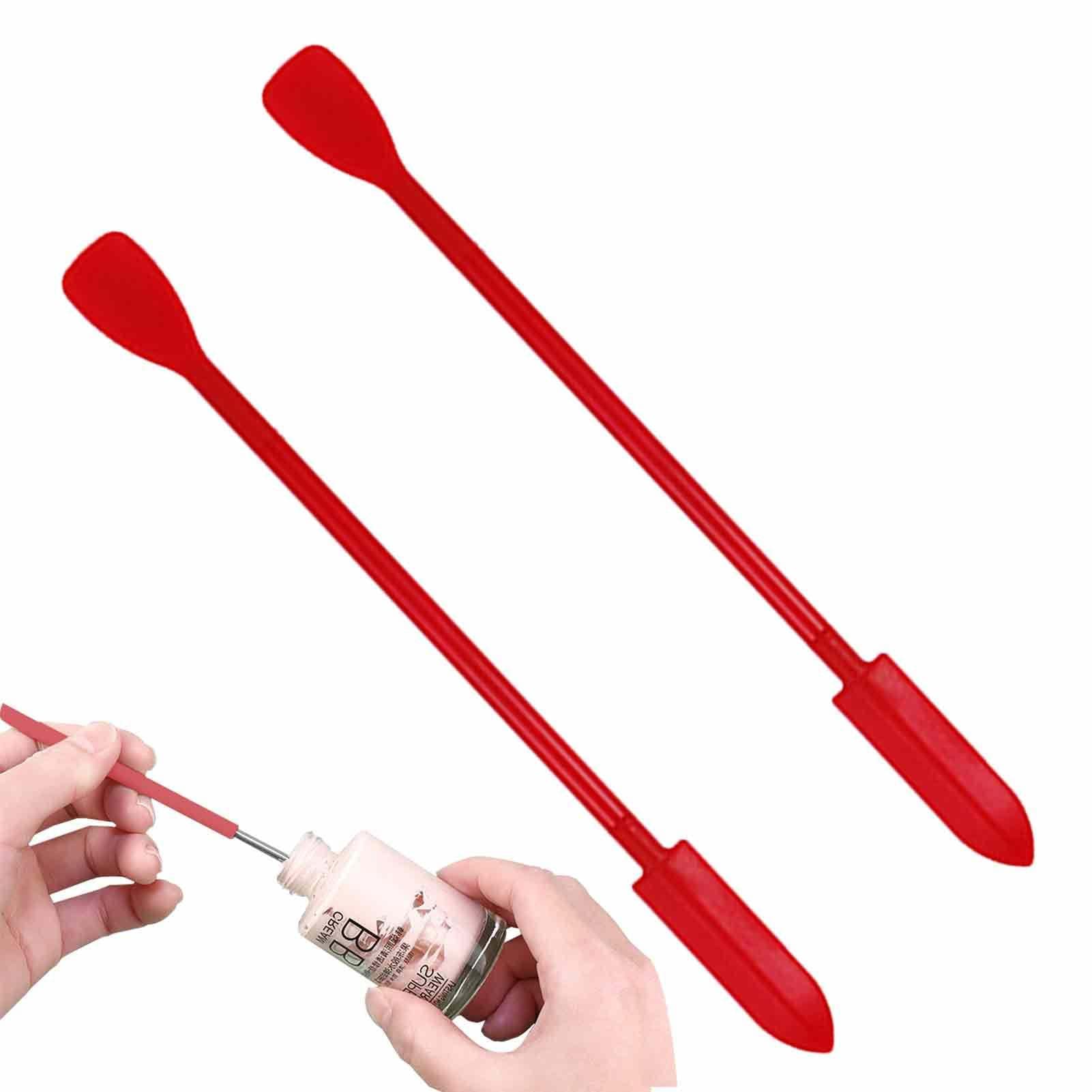 pologmase Makeup Spatula - 2 Pack Reusable Silicone Beauty Spatulas for Cosmetics, Creams, Skincare & DIY Crafts | Perfect for Foundation, Lip Balm, Face Masks & Small Bottle Applications