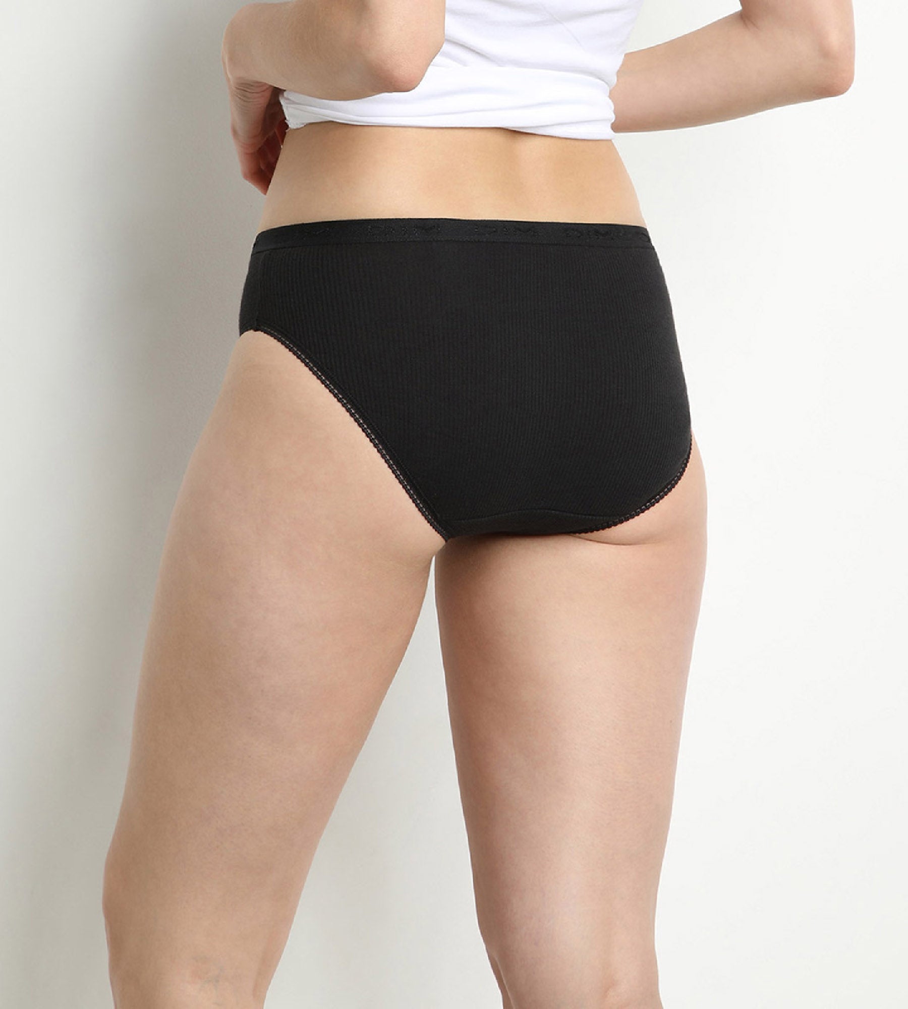 2 Pack Women's Black Midi Cotton Underwear - Soft, Breathable & Comfortable for Everyday Wear, Workout & Sleep