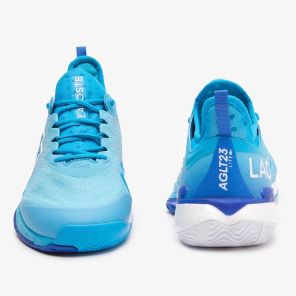 Lacoste AG LT23 Lite Men's Tennis Shoes - Lightweight Comfortable Sneakers for Men in Blue & White | Perfect for Casual Wear, Tennis & Gym Workouts
