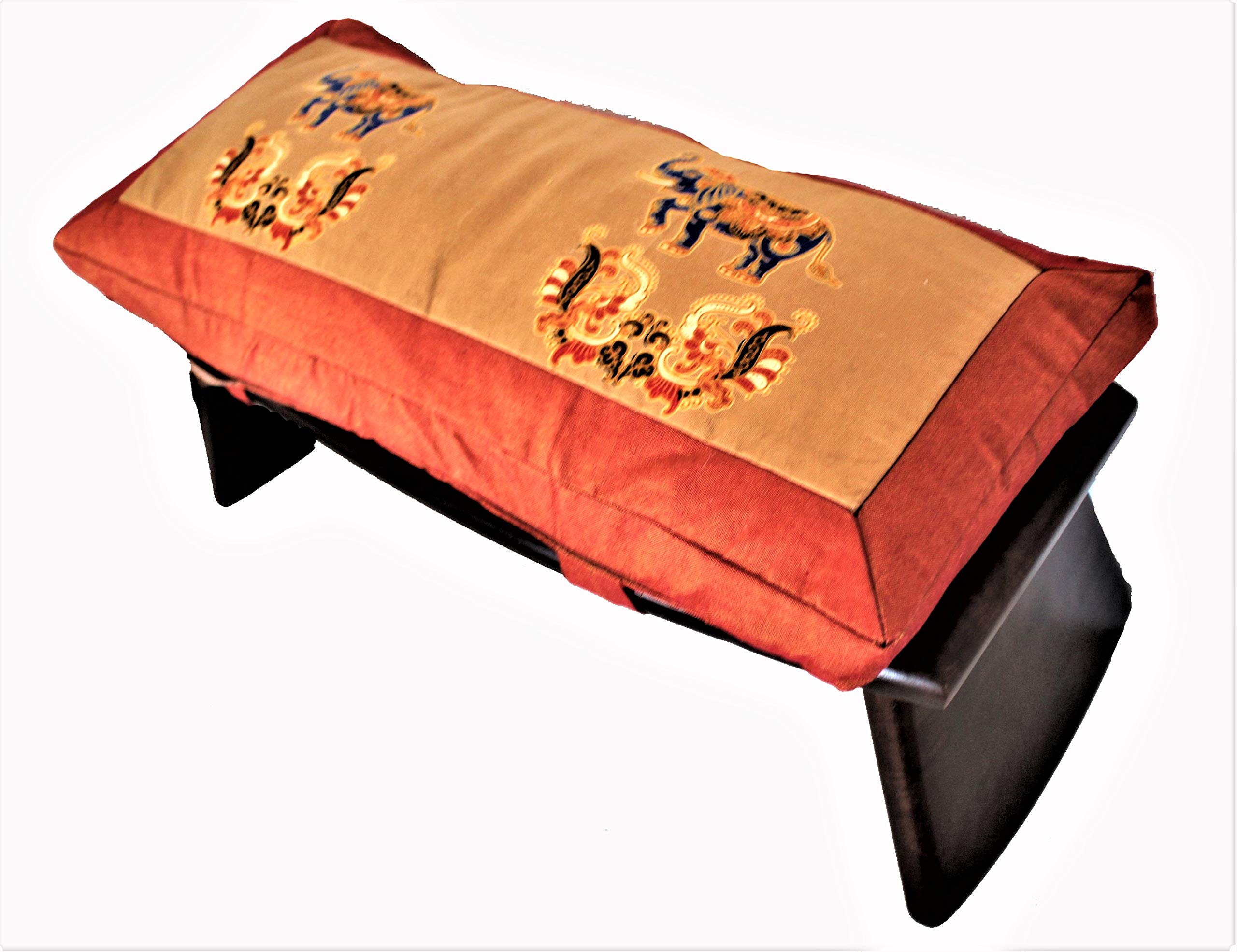 Premium Folding Meditation Bench & Cushion Set - Ergonomic Seiza Stool for Zen Yoga, Prayer & Mindfulness Practice at Home or Temple