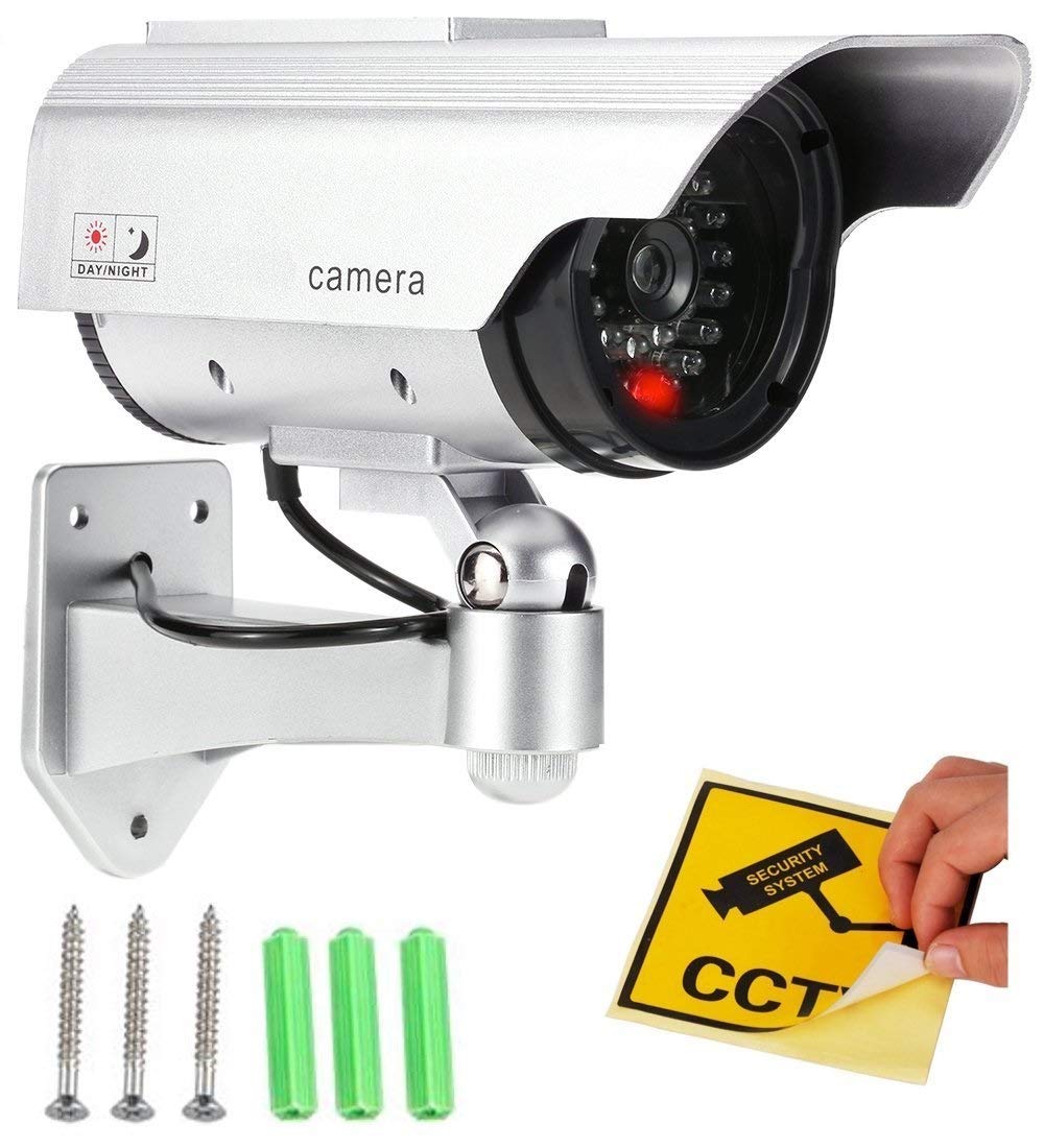 CPEX Dummy Security CCTV Bullet Camera with Flashing Red LED - Waterproof, Wireless, IR Night Vision - Fake Surveillance Camera for Home, Office & Outdoor Use (Multicolor) - Deter Burglars & Protect Property