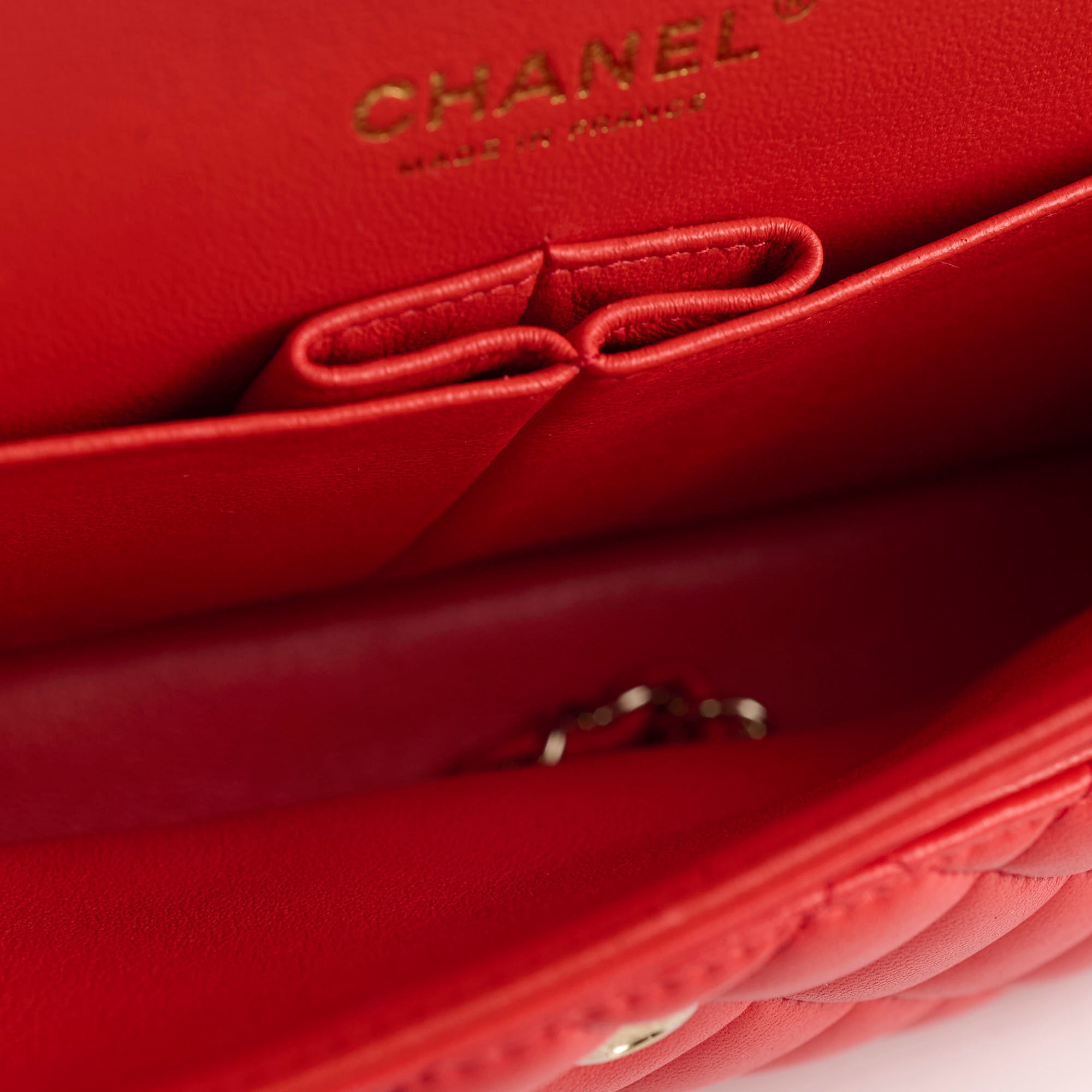 Chanel Medium Classic Flap Bag in Red Lambskin Leather - Luxury Handbag for Women, Perfect for Parties, Dates & Special Occasions