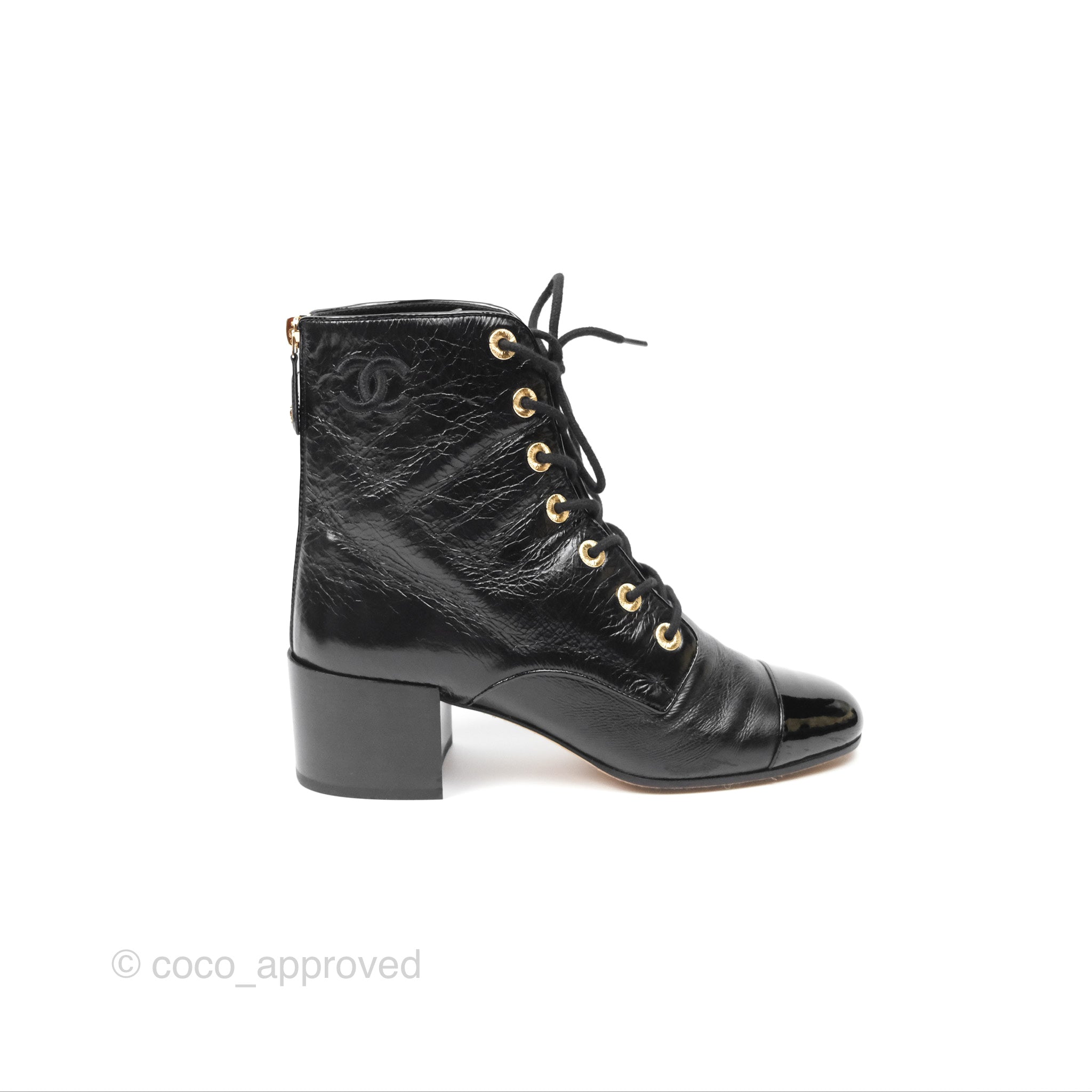 Chanel CC Calfskin Short Boots Black Size 39 Women's Luxury Ankle Boots for Fall Winter Fashion & Casual Outfits