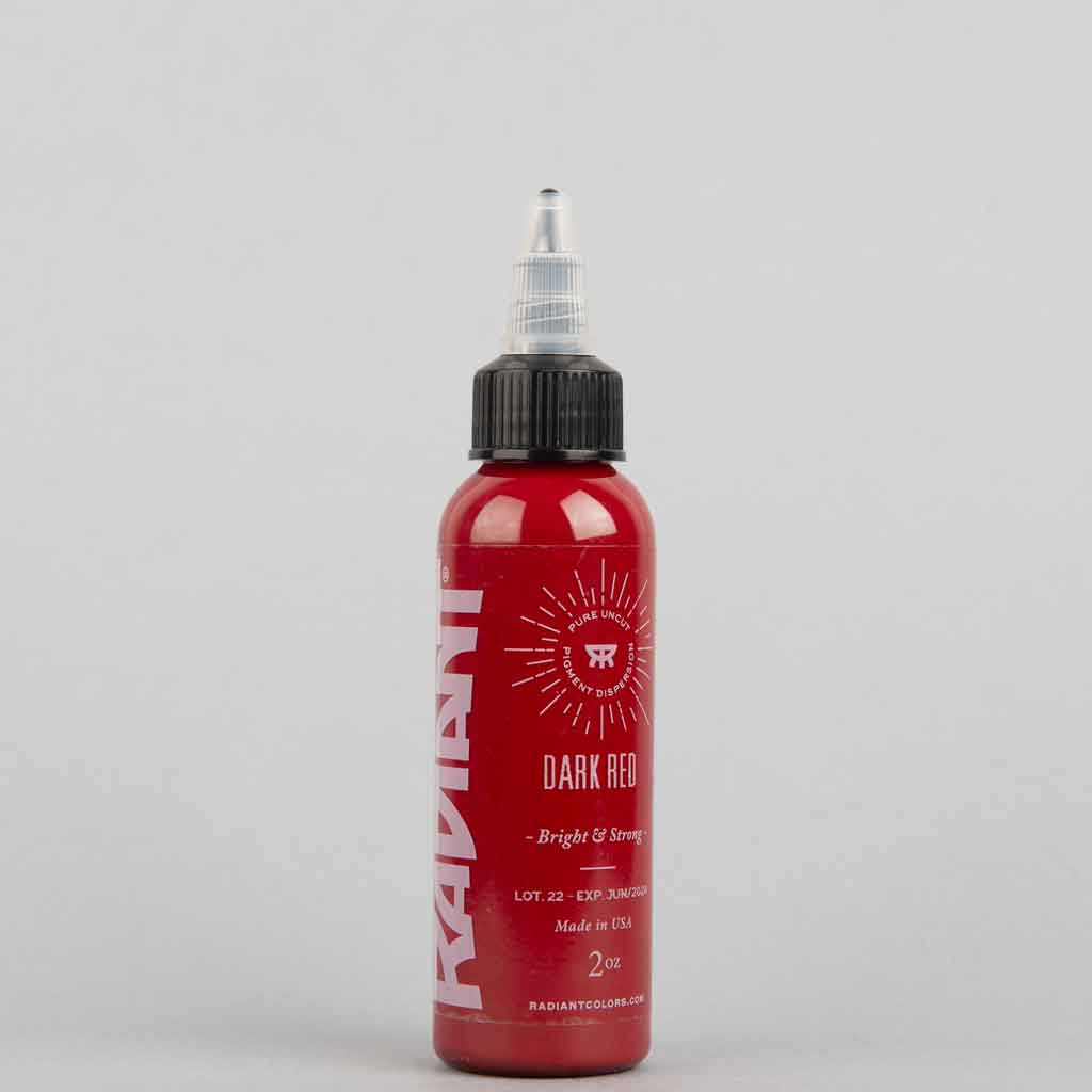 Premium Dark Red Radiant Tattoo Ink - 1 oz Bottle for Professional Tattoo Artists | Long-Lasting Vibrant Color | Ideal for Sleeves, Portraits & Body Art