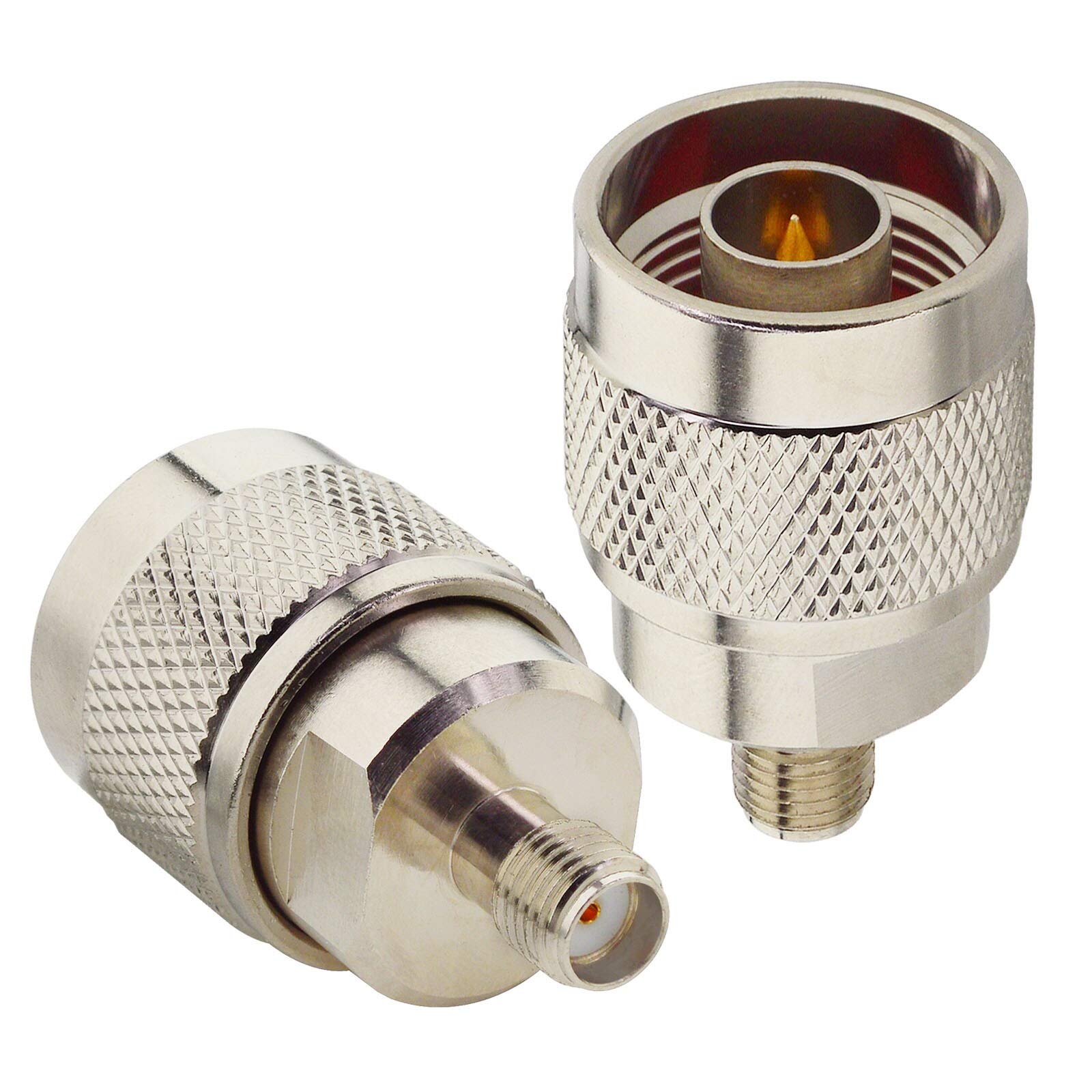 2 Pack SMA Female to N Male RF Coaxial Adapter Connector - High Frequency Coax Cable Adapter for Ham Radio, Antenna, CCTV, WiFi & Networking Equipment