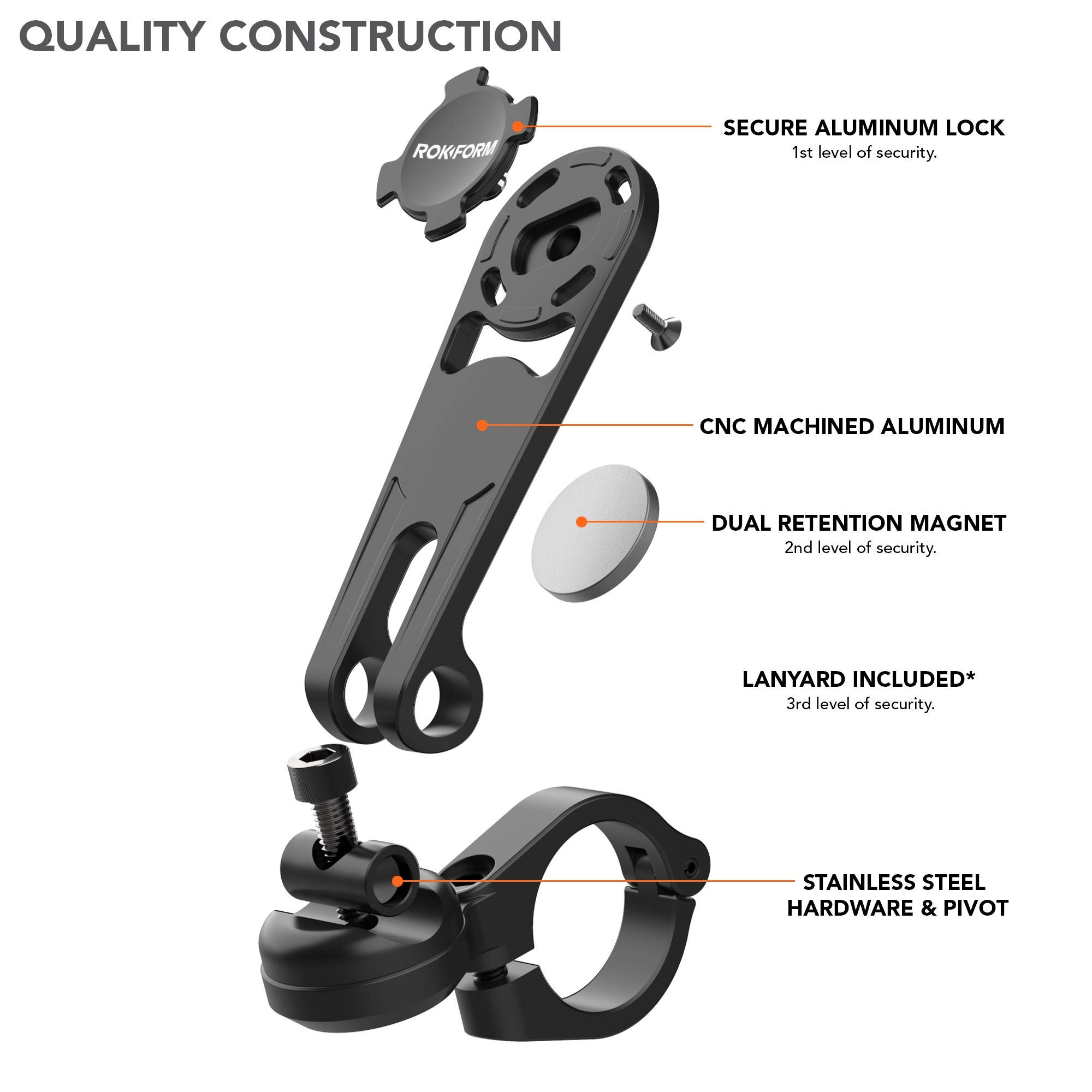 Rokform Crystal Clear Case for iPhone 12 Pro Max with Secure Motorcycle Handlebar Mount - Durable Phone Holder for Bike Riding, Commuting & Outdoor Adventures