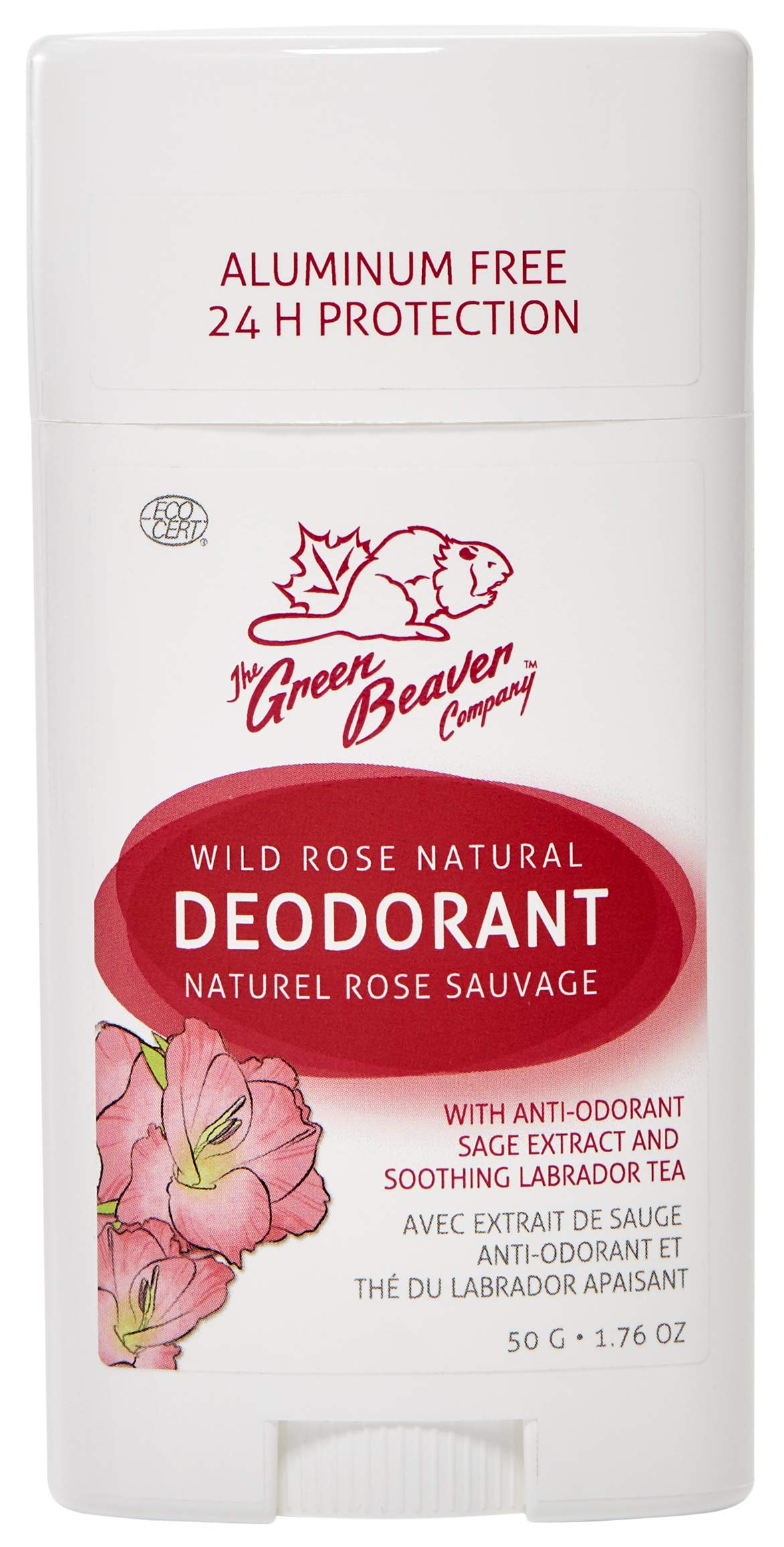 Green Beaver Natural Deodorant for Women & Men - Wild Rose Scent, 1.76 oz (50g) | Aluminum-Free, Vegan & Cruelty-Free | Fresh All Day for Workouts & Outdoor Activities