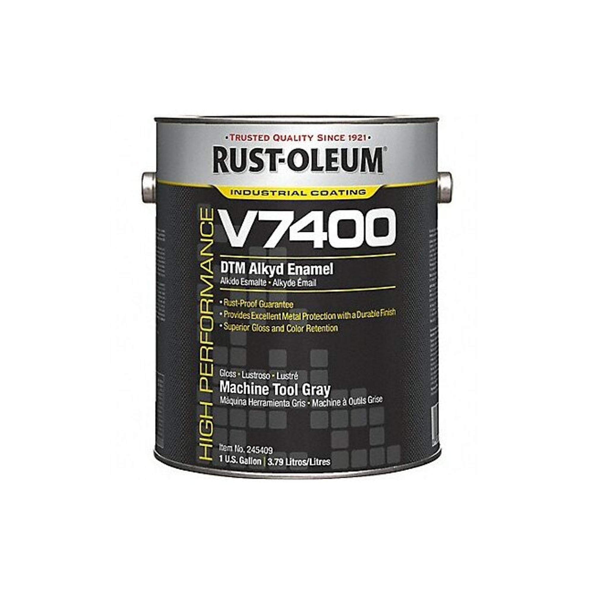 V7400 Machine Tool Gray Gloss Paint - 1 Gallon for Metal Surfaces, Industrial Equipment & DIY Projects