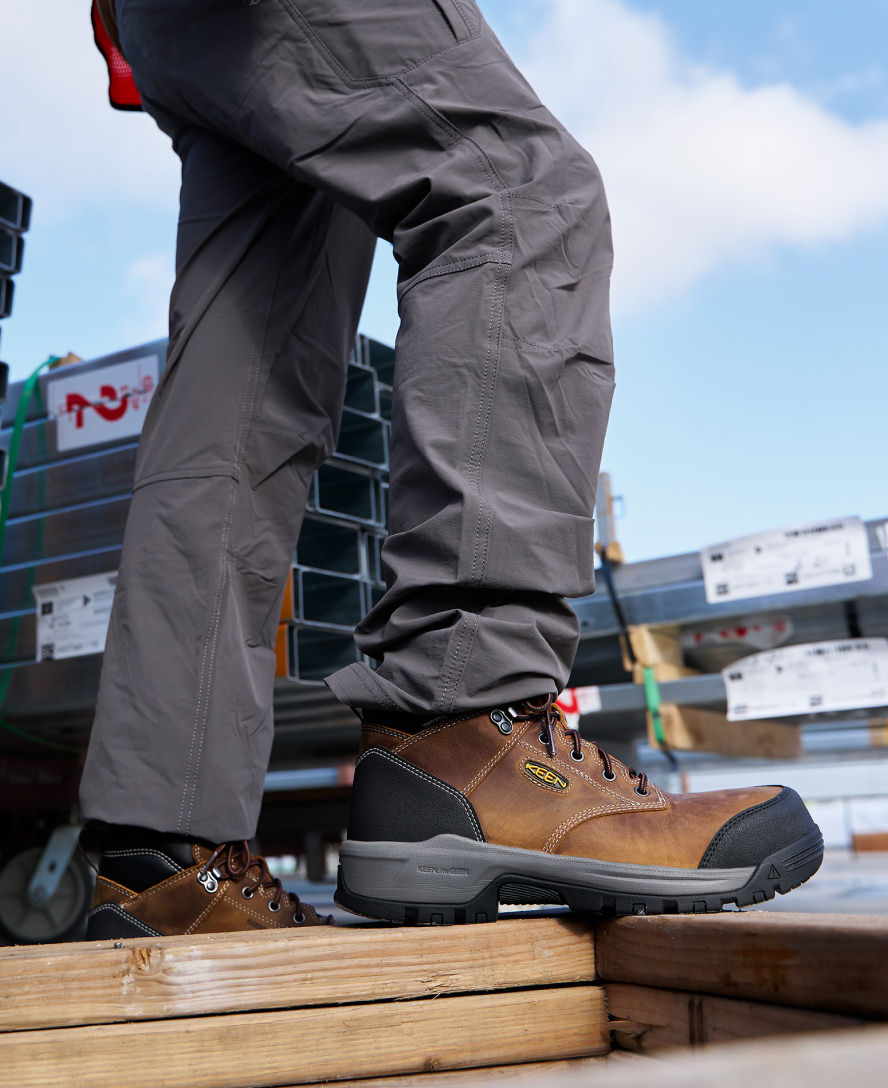 Men's Evanston 8 Insulated Waterproof Work Boots (Soft Toe) - Bison/Black - Winter Snow & Construction Site Safety Footwear