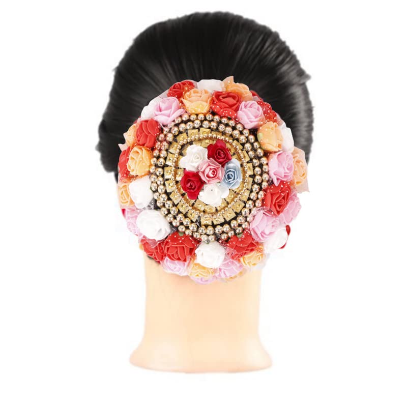 NAVMAV Artificial Rose Flower Bun Hair Clip - Elegant Floral Hair Accessories for Women & Girls (1pc) - Perfect for Weddings, Parties & Everyday Style