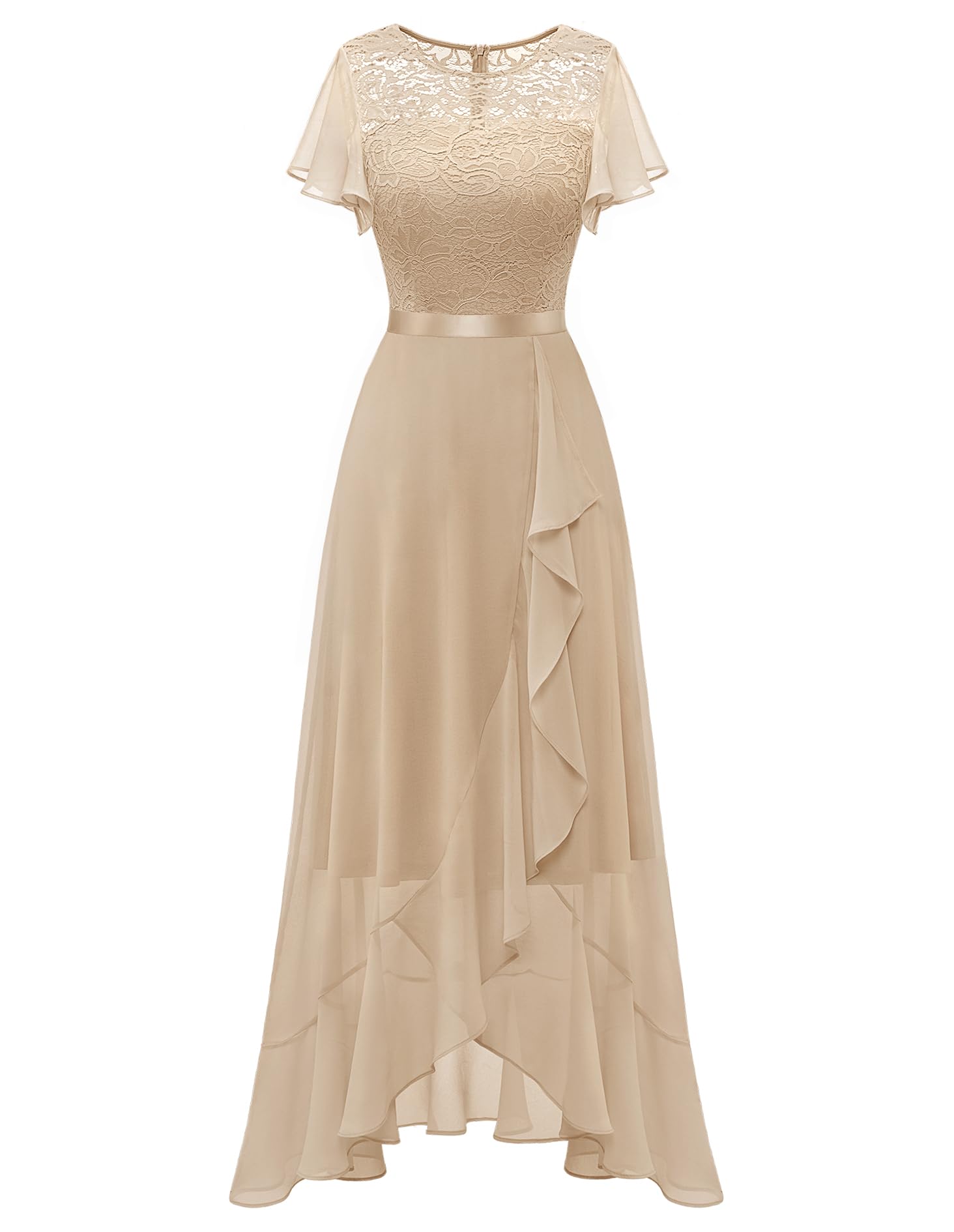 BeryLove Women's Elegant Lace Long Prom Dress with Slit - 2025 Wedding Guest Cocktail Formal Gown for Evening Parties, Galas & Special Occasions
