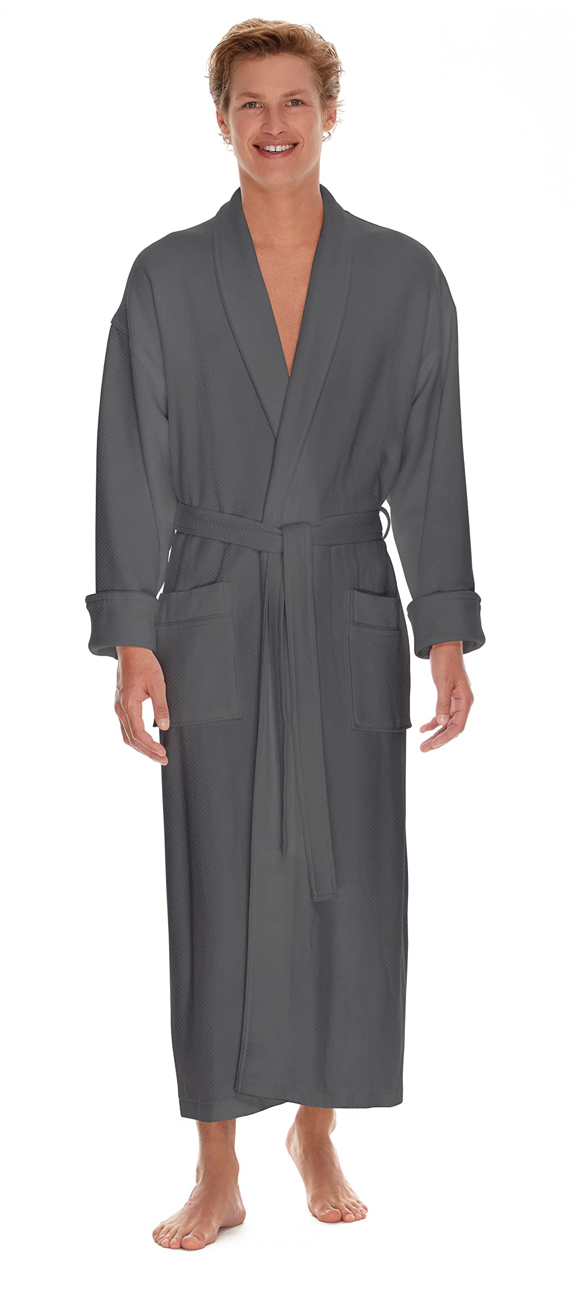 Boca Terry Men's Soft Waffle Knit Robe - Long Luxurious Spa Bathrobe for Men - Premium Hotel & Resort Wear - Perfect for Relaxation, Lounging & After Shower Comfort