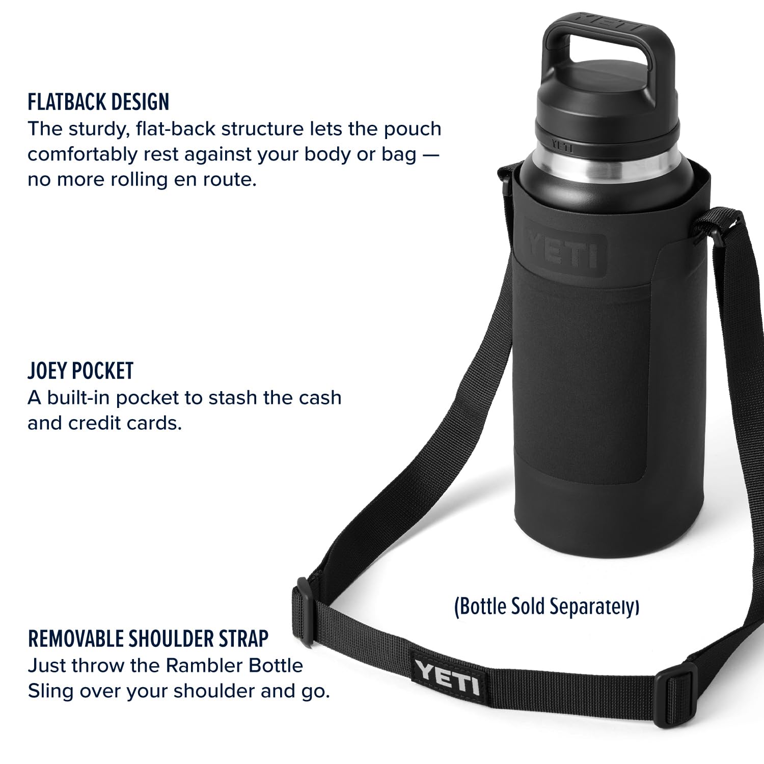 YETI Rambler Bottle Sling - Insulated Water Bottle Holder for 20oz, 30oz & 46oz - Durable & Adjustable Strap for Hiking, Camping & Outdoor Adventures