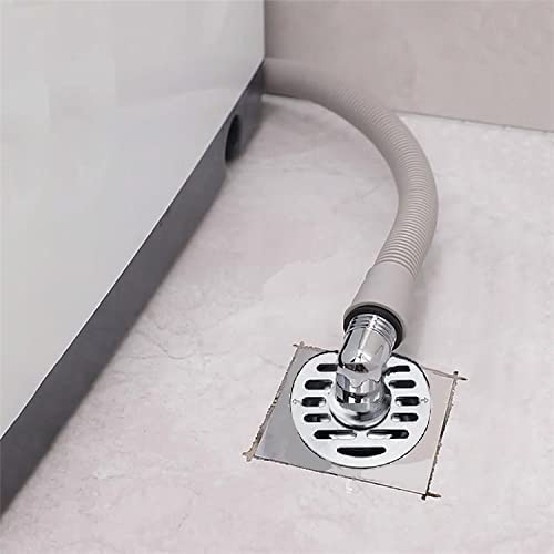 Stainless Steel Anti Overflow Washing Machine Drain Pipe with Easy Connector - Deodorant Elbow Joint for Laundry Outlet (ABS + SS + Rubber, Silver, L-Model, 17.5cm x 11cm) - Perfect for Laundry Rooms, Basements & Bathrooms to Prevent Water Overflow & Odors