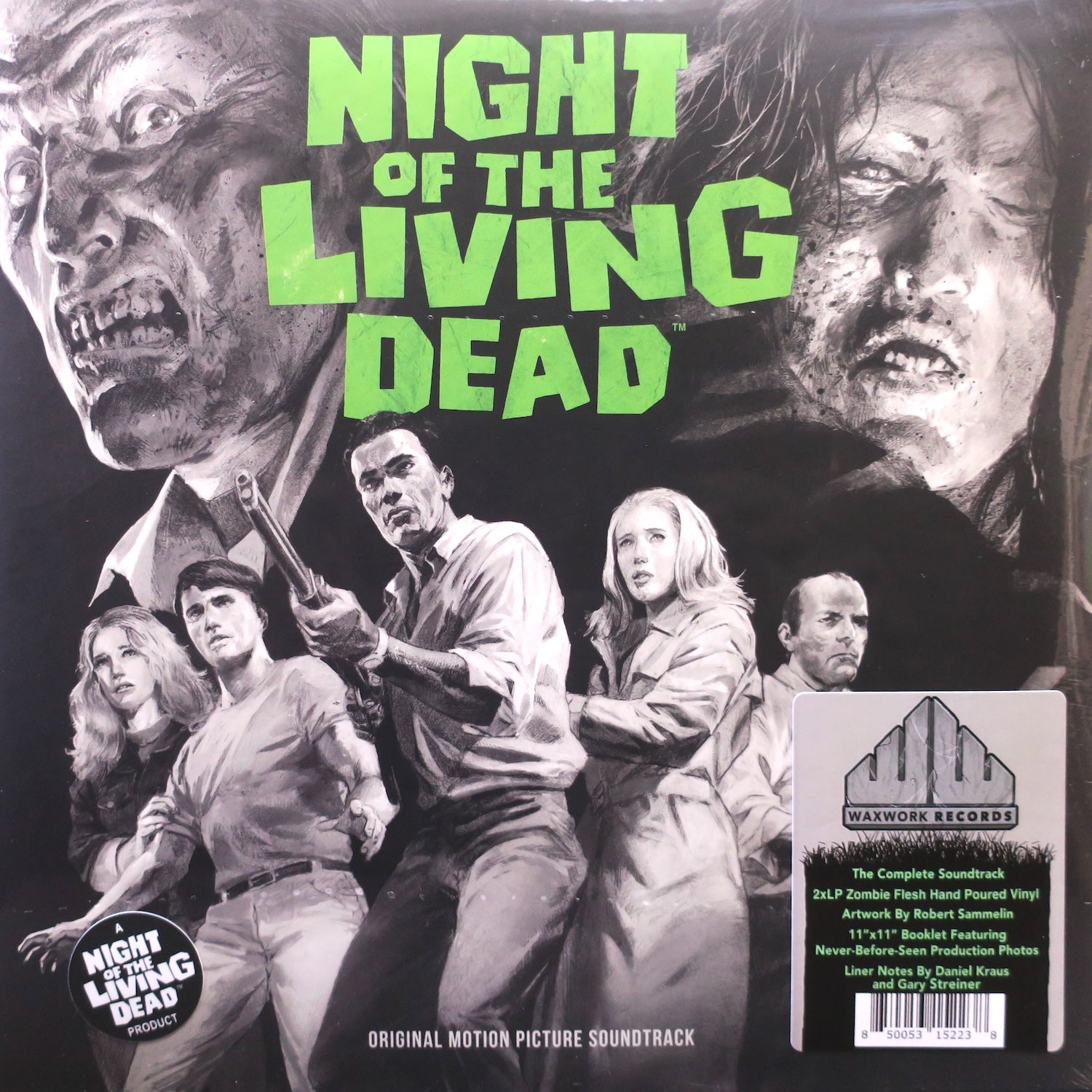 Night of the Living Dead Original Soundtrack - Limited Edition Ghoul Green & Blue Vinyl 2LP Record - Perfect for Horror Movie Nights & Vinyl Collector Displays