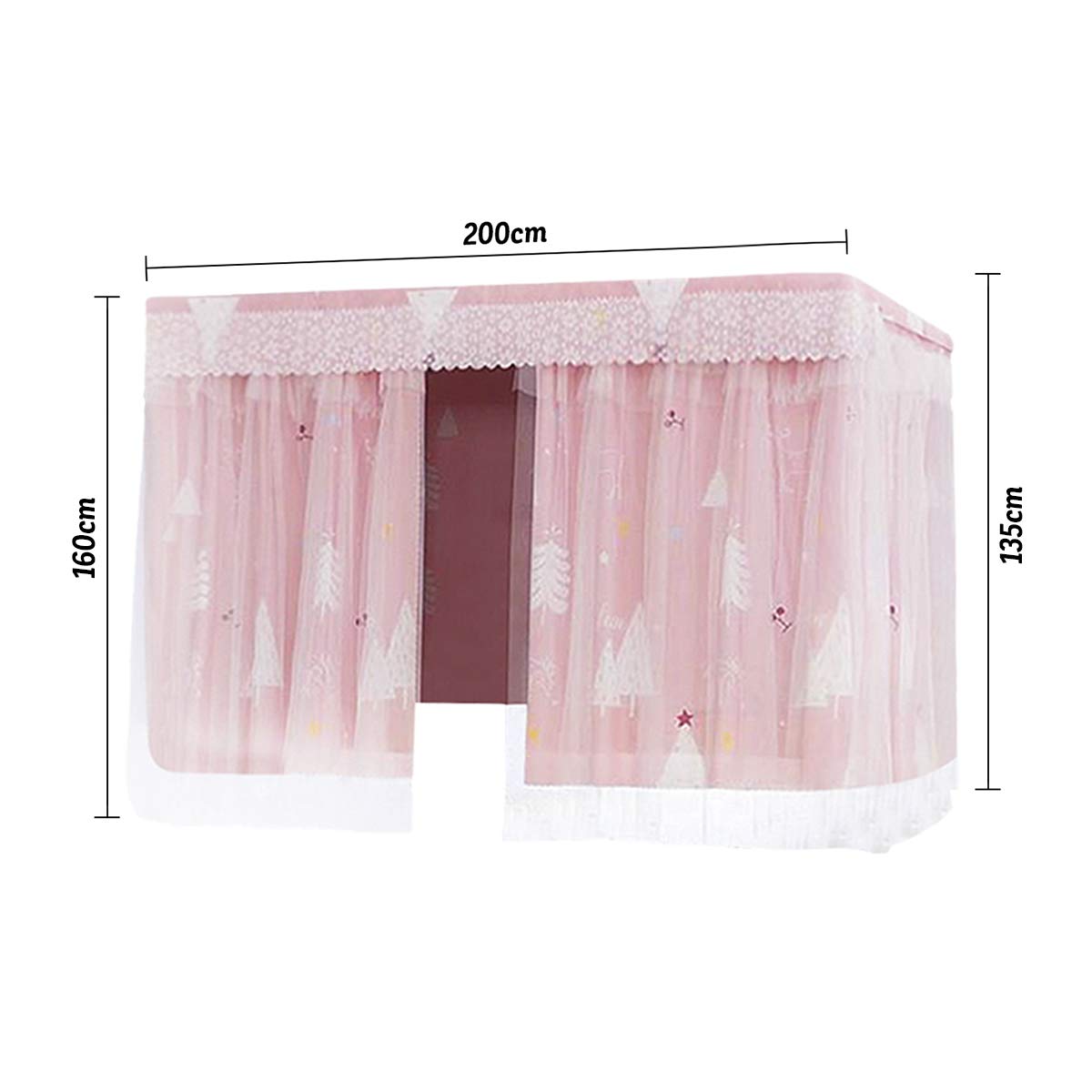 Starsouce Blackout Bed Canopy Curtain for Dorm Bunk Beds - Privacy Shading Net with Hanging Rings & Rope - Dustproof Single Bed Tent for College Students (Perfect for Dorm Rooms, Privacy Screening & Light Blocking)