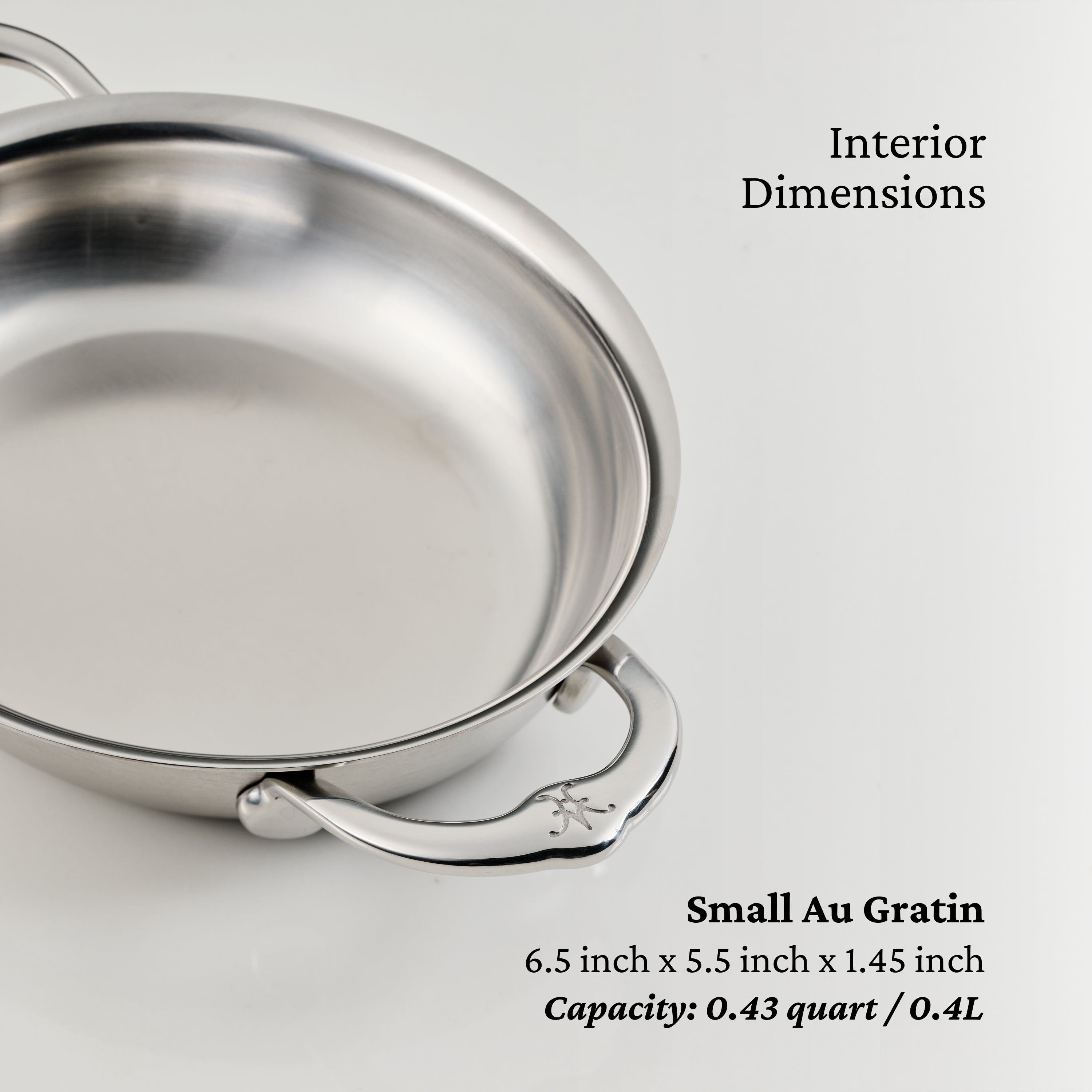 Premium Stainless Steel Oval Au Gratin Baking Dishes Set of 2 - 13oz Each, Perfect for Casseroles, Lasagna & French Onion Soup - Oven & Dishwasher Safe
