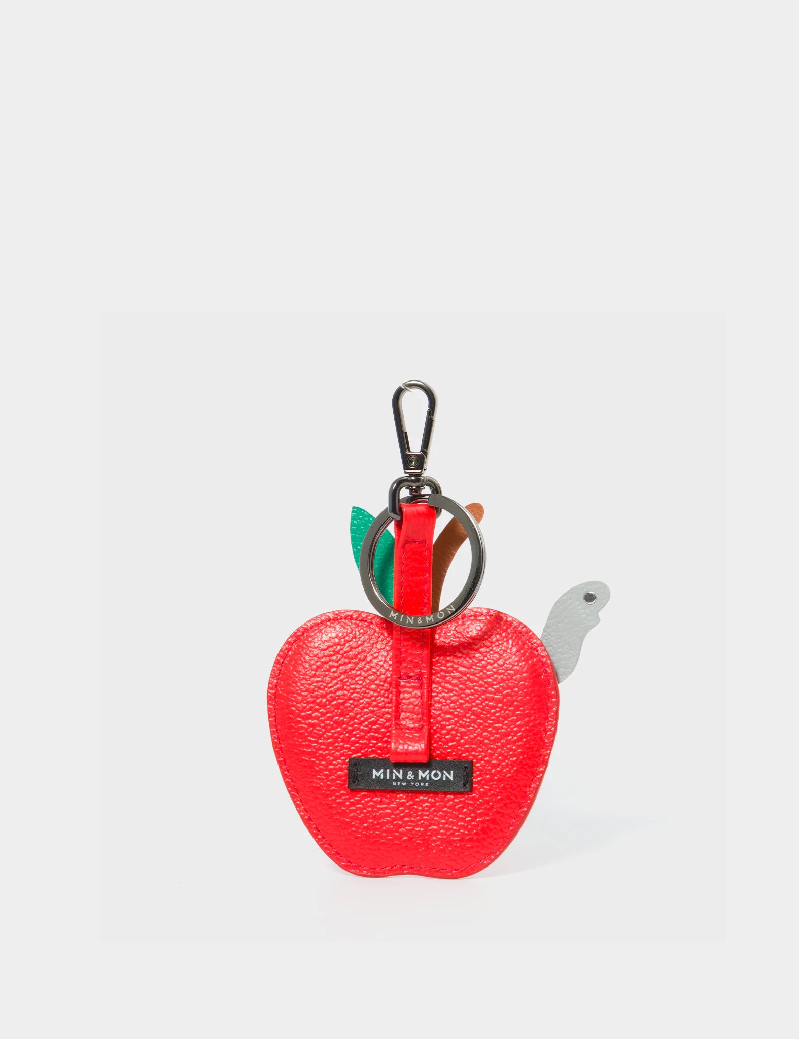 Wormhattan Charm Fiesta Red Leather Keychain - Stylish & Durable Key Holder for Everyday Use, Travel & Gifts