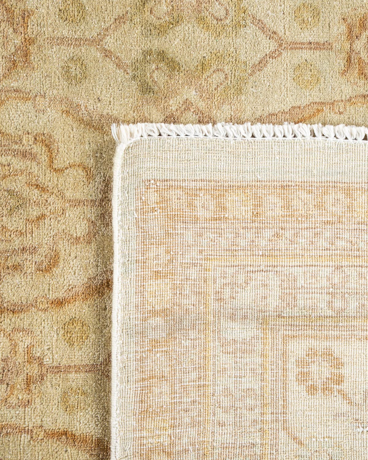 Handmade Wool Traditional Floral Mogul Ivory 6x9 Area Rug - Solo Rugs One of a Kind Hand Knotted - Perfect for Living Room, Bedroom & Home Decor