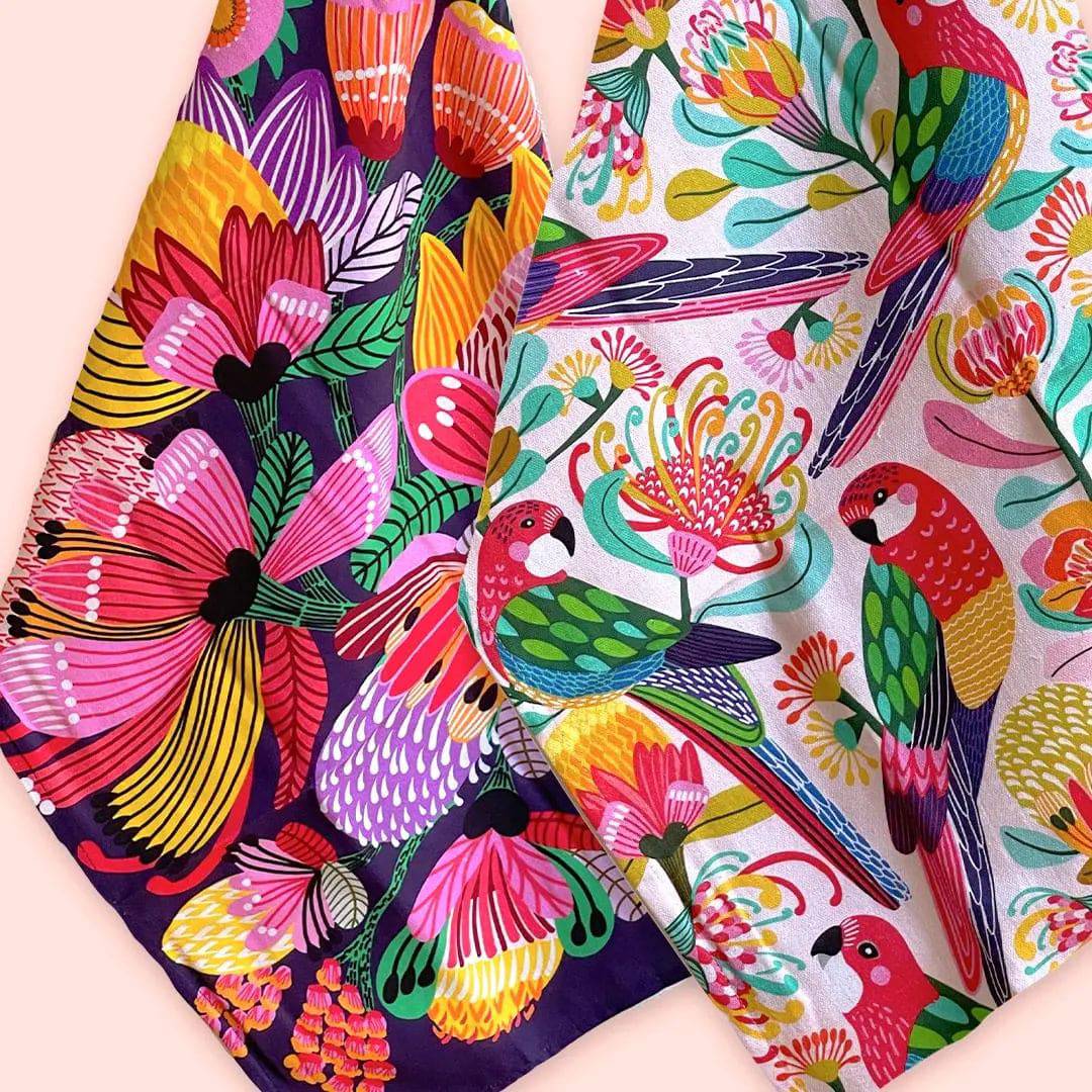 Premium Eden Paradise Tea Towel Set - 100% Cotton Absorbent Kitchen Towels (Set of 6) - Perfect for Drying Dishes, Cleaning Countertops & Decorating Your Kitchen