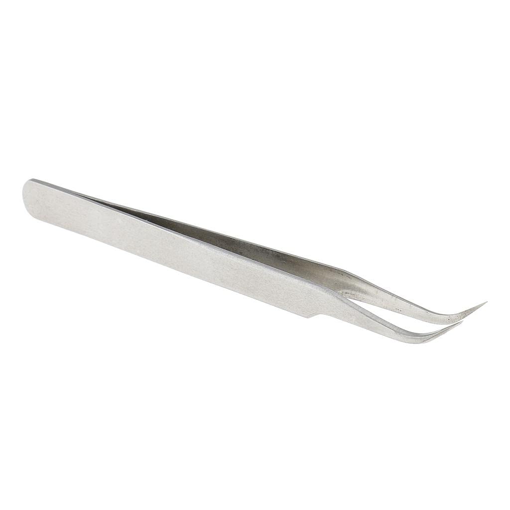 ATORSE Professional Anti-Static Stainless Steel Eyelash Extension Tweezers - Curved False Eyelash Applicator & Nail Art Tool for Precise Lash Extensions & Manicures - Perfect for Salon, Home Use & Professional Makeup Artists
