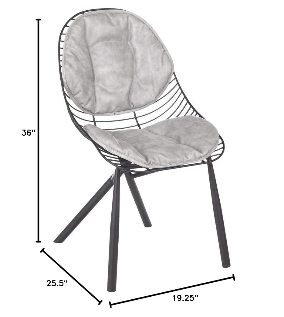 LumiSource Modern Upholstered Dining Chairs Set of 2 - Comfortable Wired Kitchen Chairs for Dining Table | Perfect for Small Spaces, Breakfast Nooks & Contemporary Home Decor