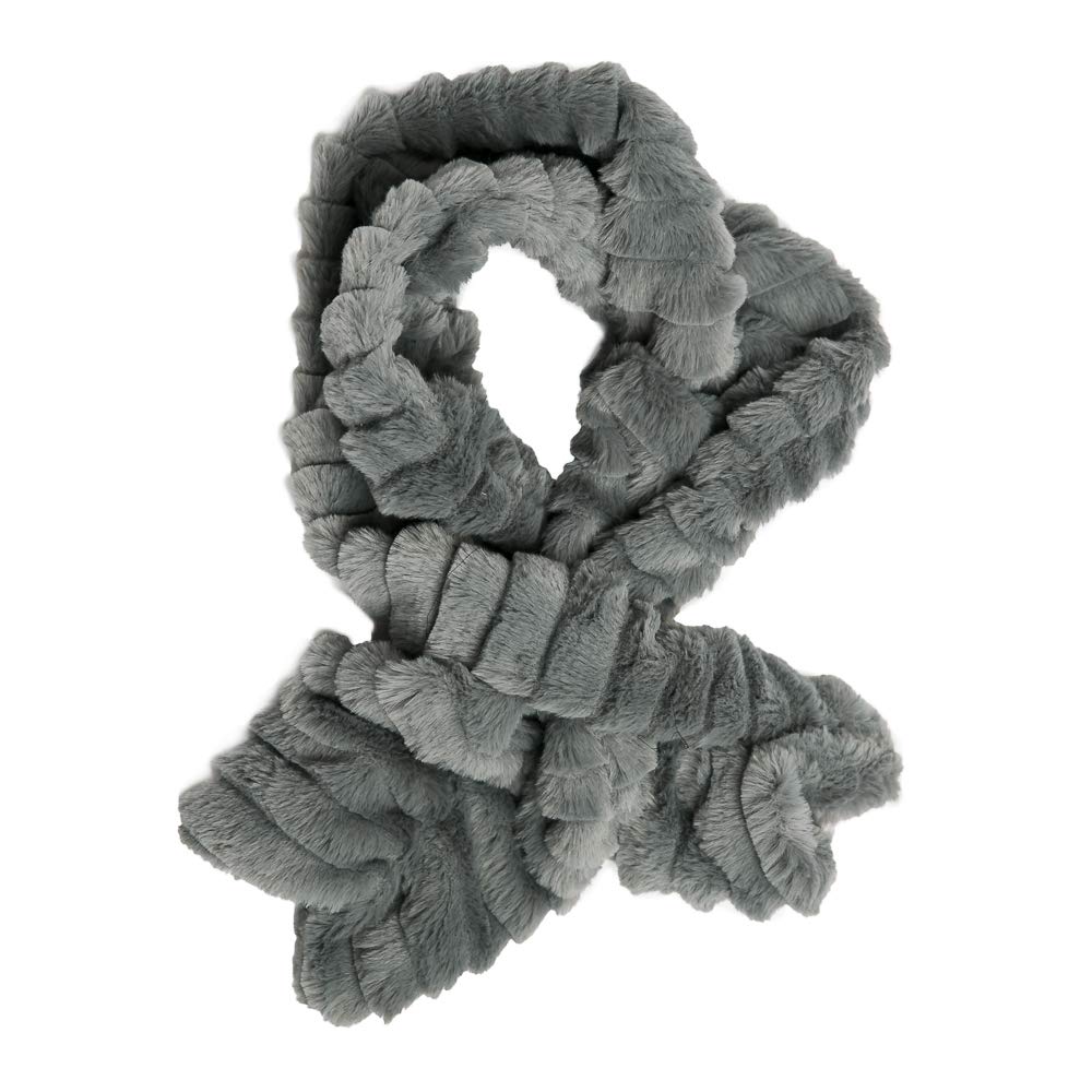 Women's Faux Fur Ruched Pull-Through Scarf Neck Warmer - Soft Winter Fashion Accessory for Cold Weather, Outdoor Activities & Stylish Outfits