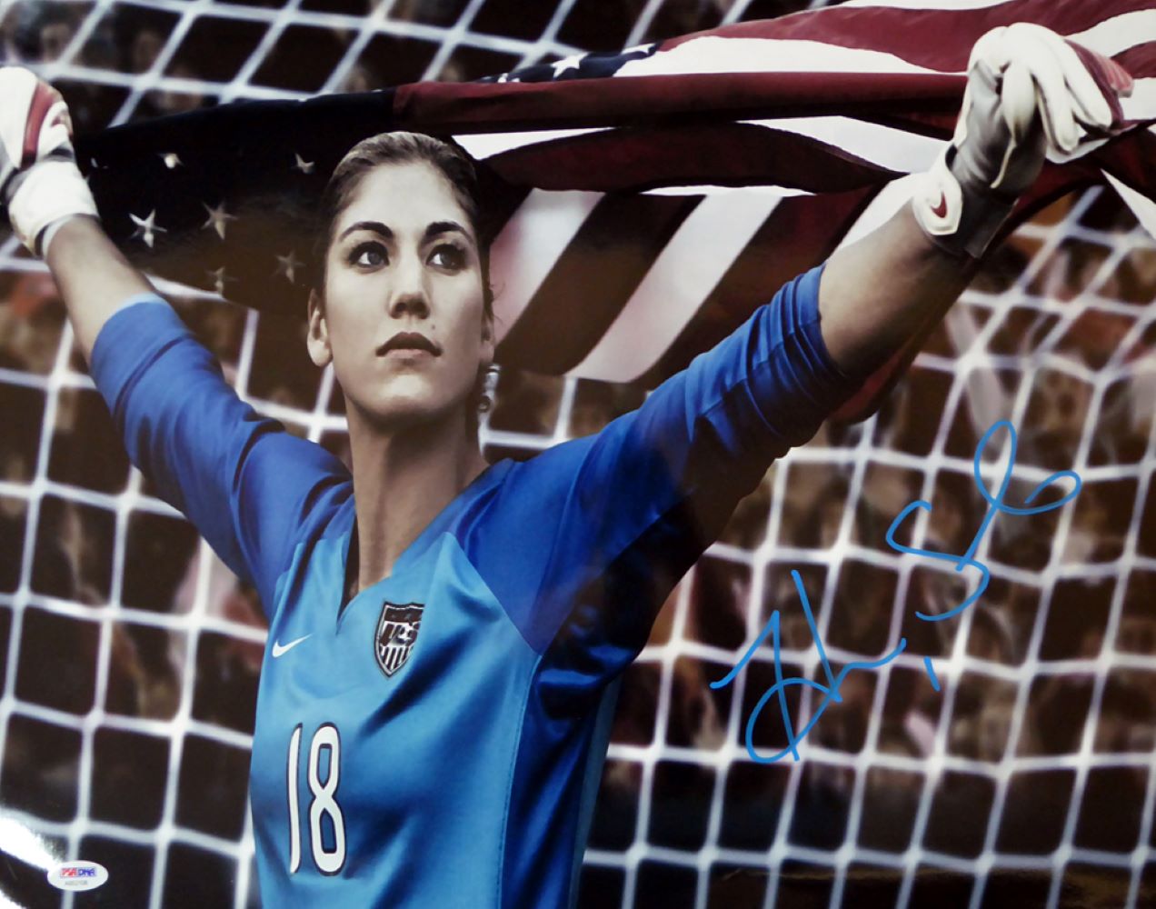 Hope Solo Autographed 16x20 USA Women's Soccer Photo with PSA/DNA COA - Perfect for Sports Memorabilia Collectors and Soccer Fans Home Decor