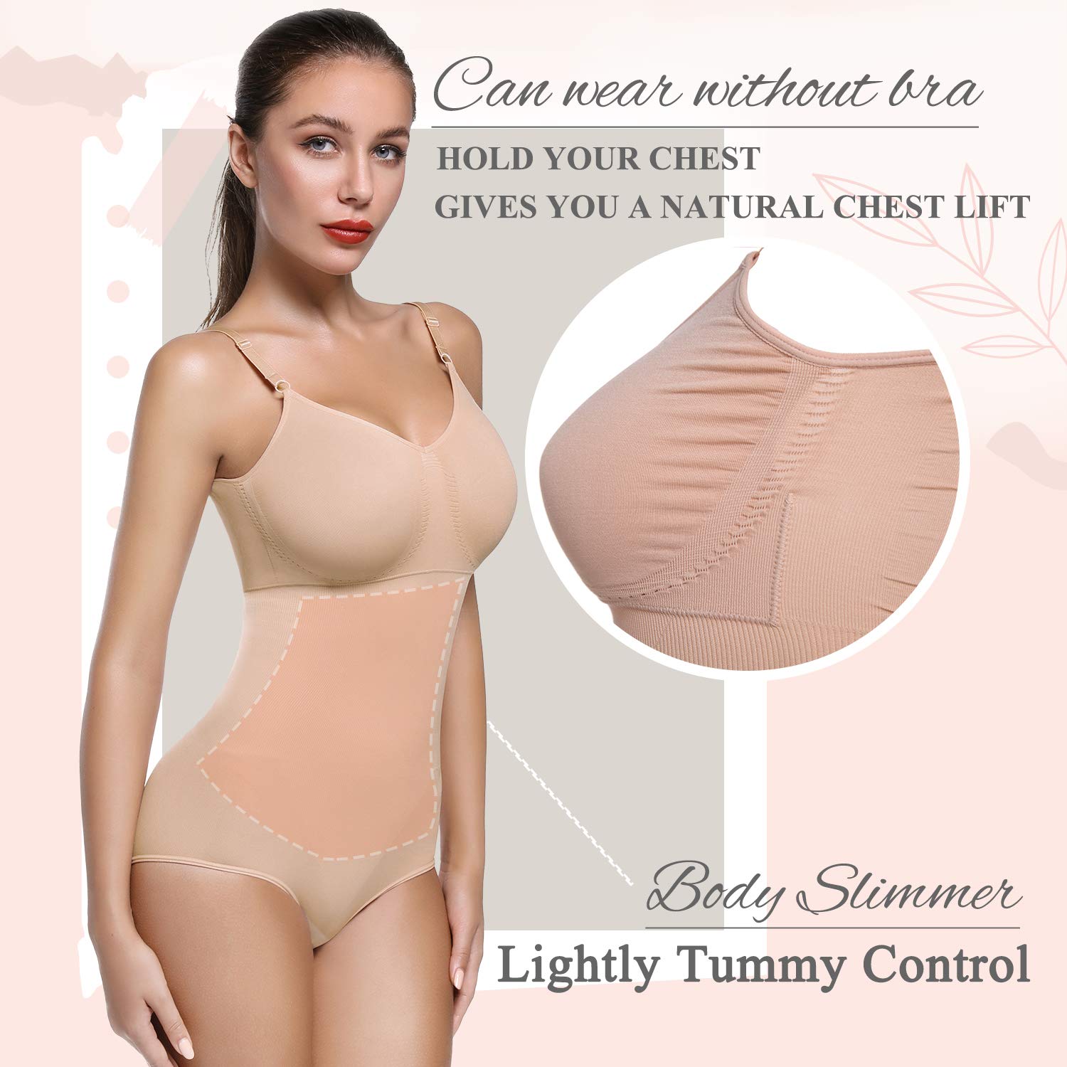 SLIMBELLE Women's Tummy Control Shapewear Bodysuit - Full Body Shaper for Waist Slimming & Posture Support | Seamless Underwear for Everyday Wear, Special Occasions & Workout Outfits