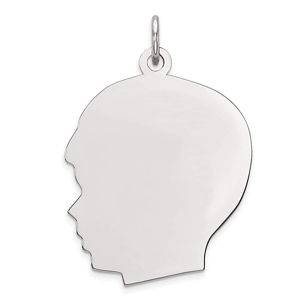 925 Sterling Silver Engravable Baby Boy & Girl Disc Charm Necklace Pendant - Left Facing Head Design - Fine Jewelry Gift for Women, Her, Mom & Wife - Perfect for Birthdays, Anniversaries & Baby Showers