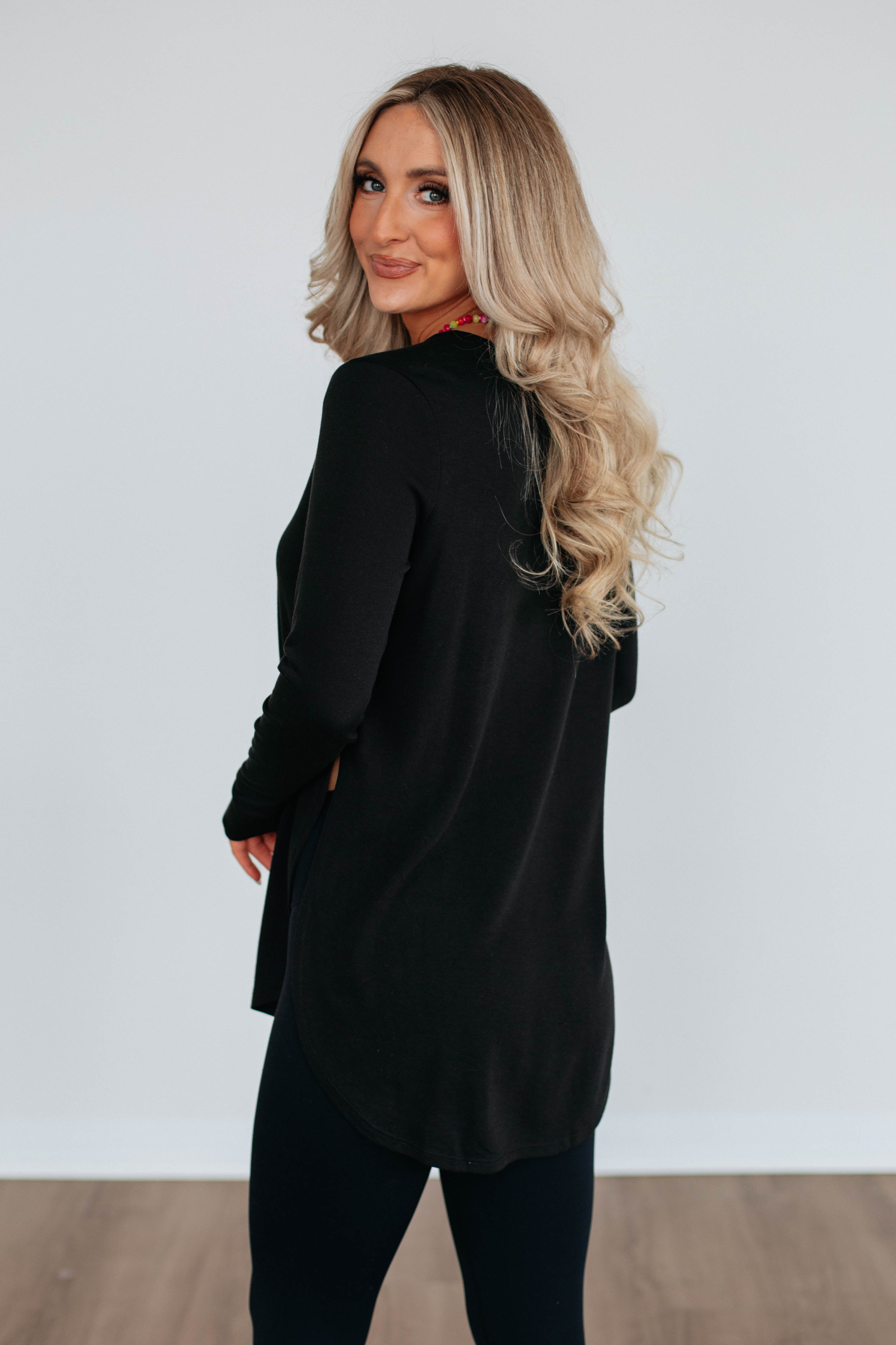 Jardin Women's Long Sleeve T-Shirt - Soft Cotton Casual Top in Black | Perfect for Everyday Wear, Office & Date Nights