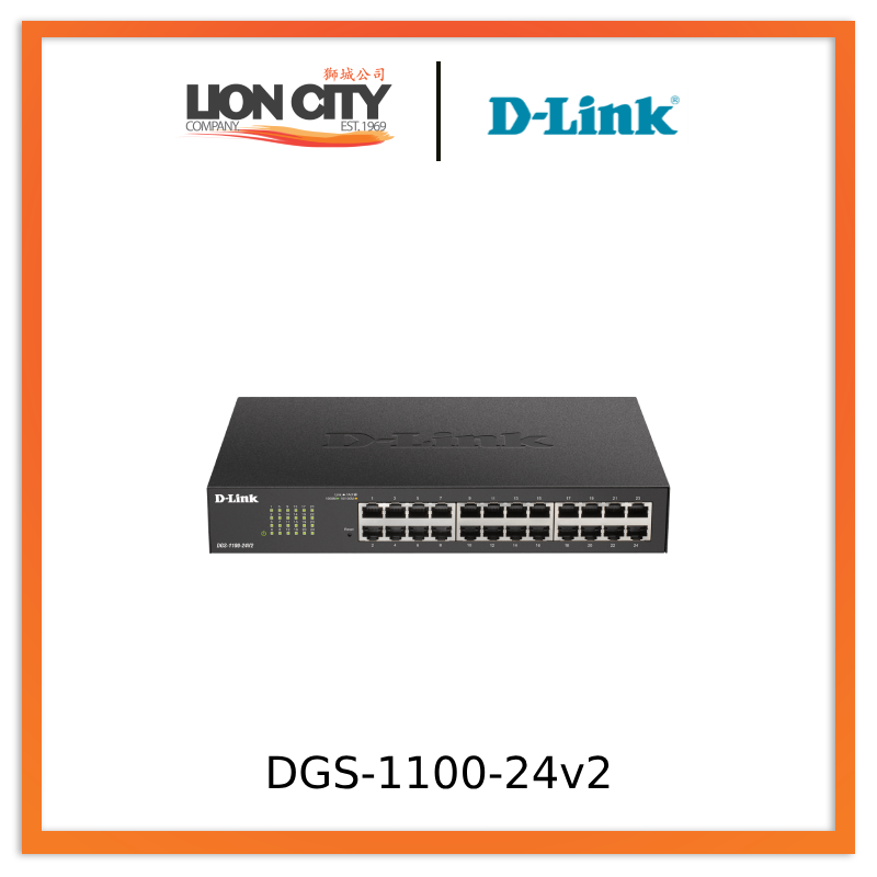 D-Link DGS-1100-24V2 24-Port Gigabit Smart Managed Switch | Layer 2 Network Switch | VLAN Support | QoS | Energy Efficient | Ideal for Small Business & Home Office Networks
