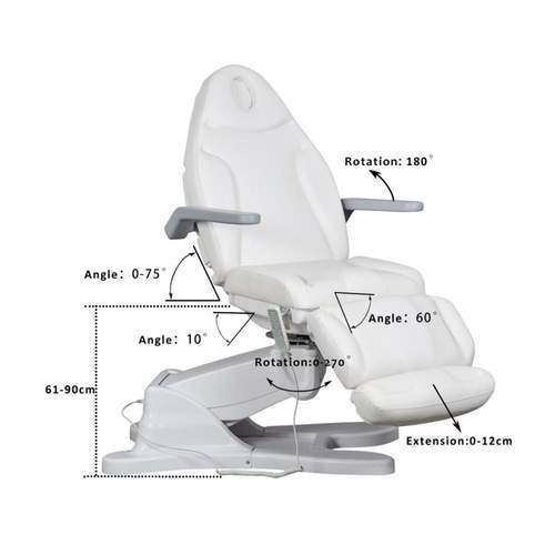 Electric Facial Bed Rotating Aesthetic Spa Chair with Paper Roller G904 - Professional Salon Facial Treatment Table for Skin Care & Massage
