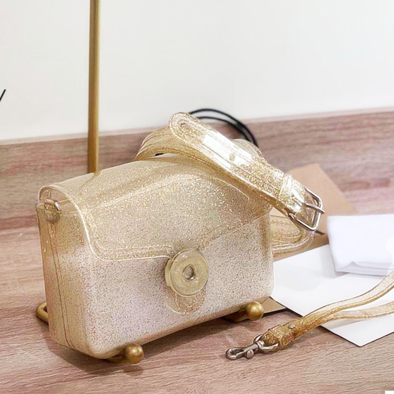 Jelly Tabby Bag - Clear Crossbody Bag for Women with Chain, Vintage-Inspired Convertible Wristlet & Shoulder Purse | Perfect for Concerts, Festivals, Beach & Everyday Use