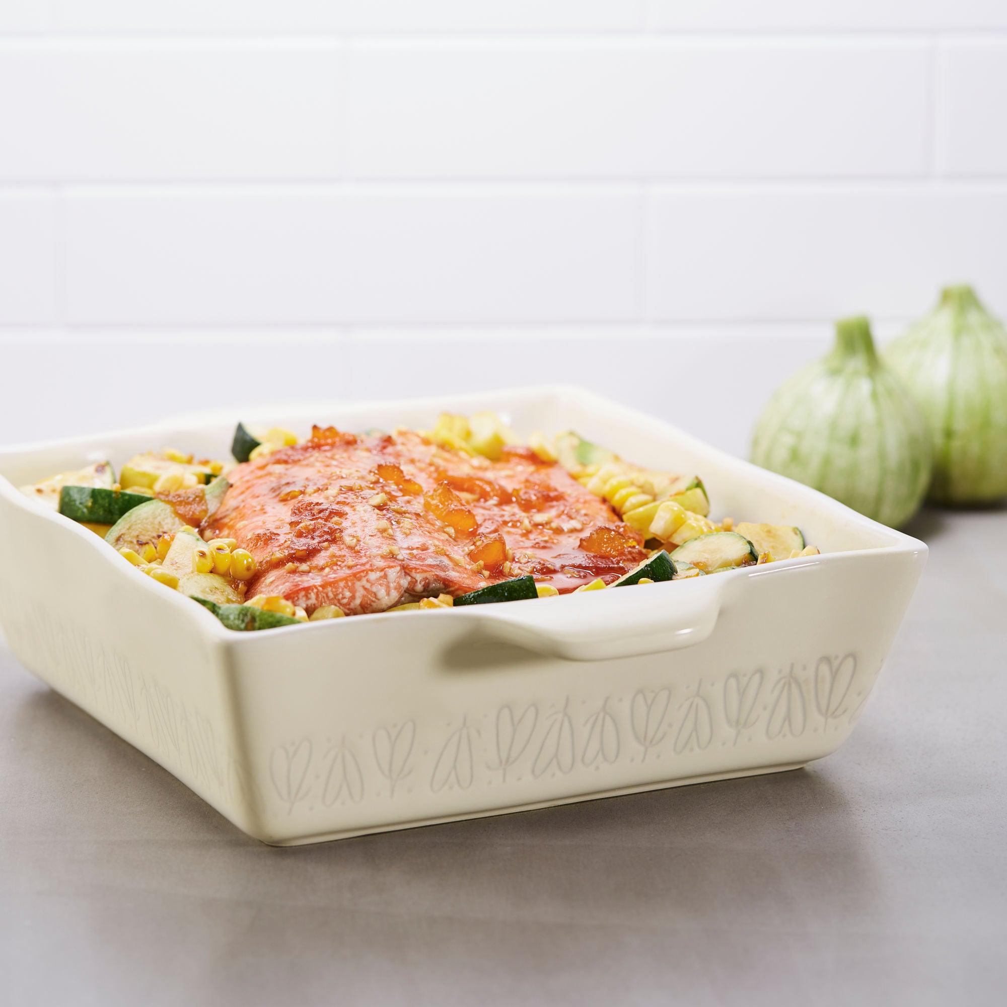 8x8 Inch Square Baking Dish - Oven Safe Glass Bakeware for Cakes, Brownies & Casseroles - Perfect for Holiday Desserts & Family Dinners