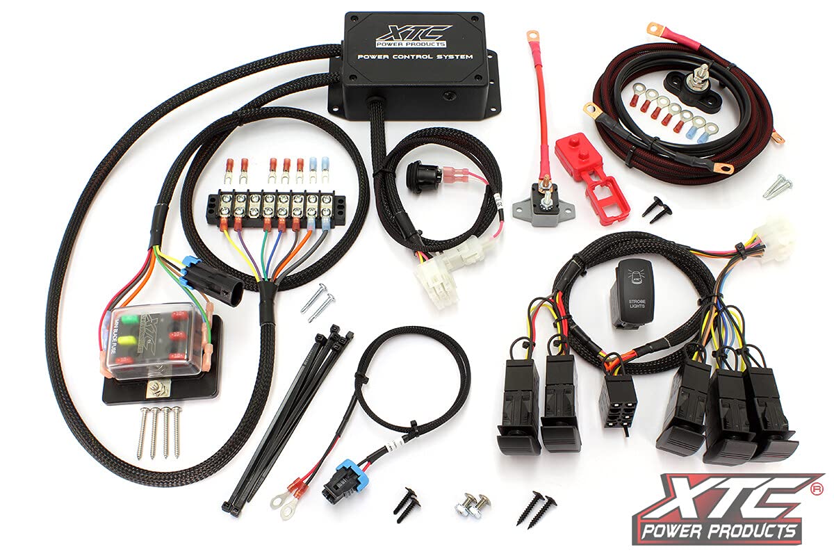 XTC Power Products RZR XP Plug & Play 6 Switch Power Control System with Strobe Light - PCS-72S-NS - Perfect for Off-Road Vehicles & UTV Accessories (Switches Not Included)