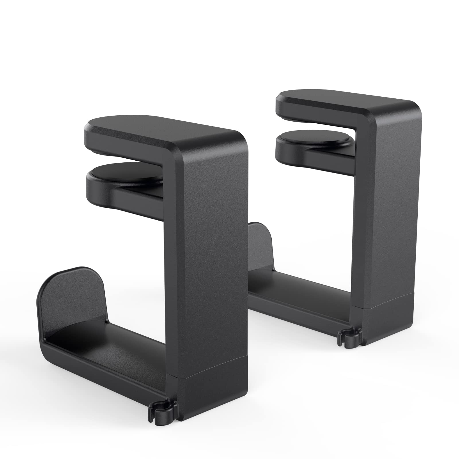 360° Swivel Adjustable Clamp-on Headphone Stand with Cable Organizer - 2 Pack Black Under Desk Gaming Headset Holder for PC, PS5, Xbox - Perfect for Home Office & Gaming Setup