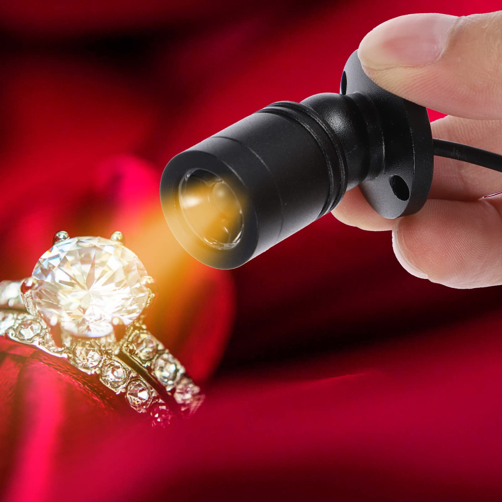 1W LED Mini Spotlight - Black Surface Mount for Art & Painting Display - Indoor Showcase & Under Cabinet Lighting