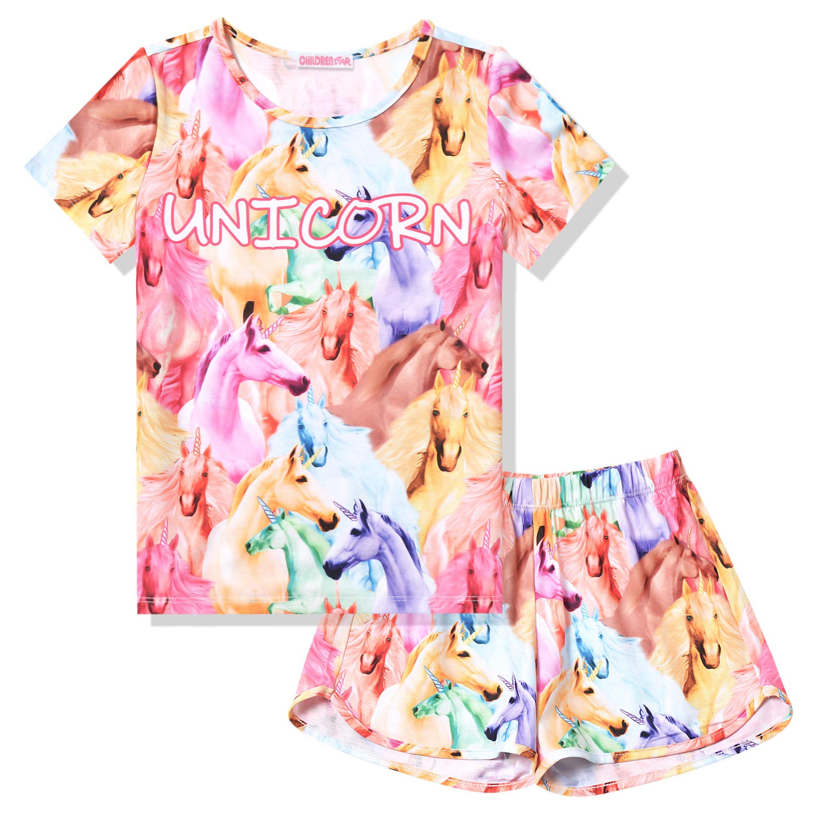 Girls Cotton Pajama Sets - Summer Short Sleeve Sleepwear for Kids | Play & Sleep Comfort