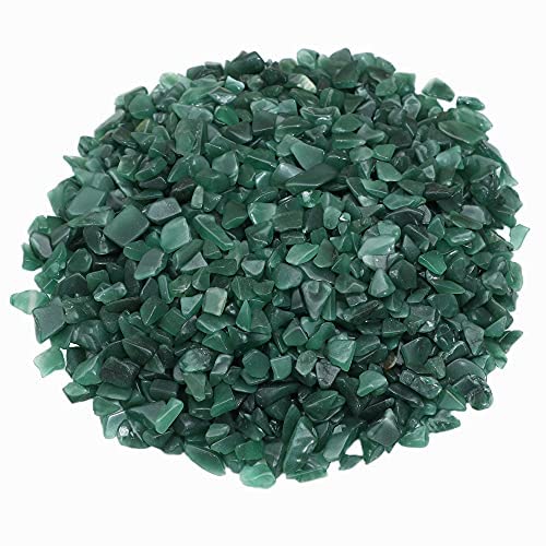 Natural Green Aventurine Crystal Chips - 1 Lb Bulk Tumbled Gemstones for Reiki Healing, Witchcraft & Jewelry Making | Irregular Shaped Crushed Stones for Valentines Gifts, Spiritual Crafts & Home Decor