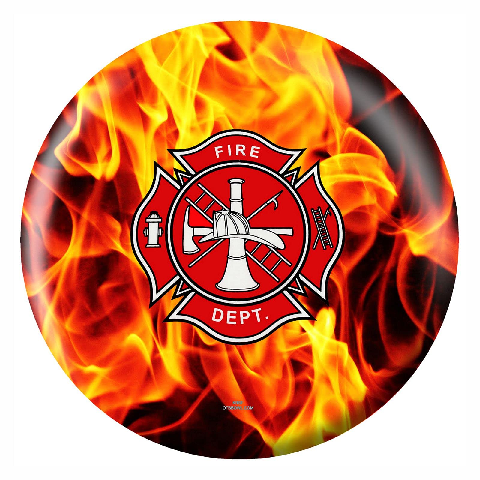 Fire Department Yellow Bowling Ball - High Performance for Firefighters & Bowling Enthusiasts | Perfect for League Play & Firefighter-Themed Events