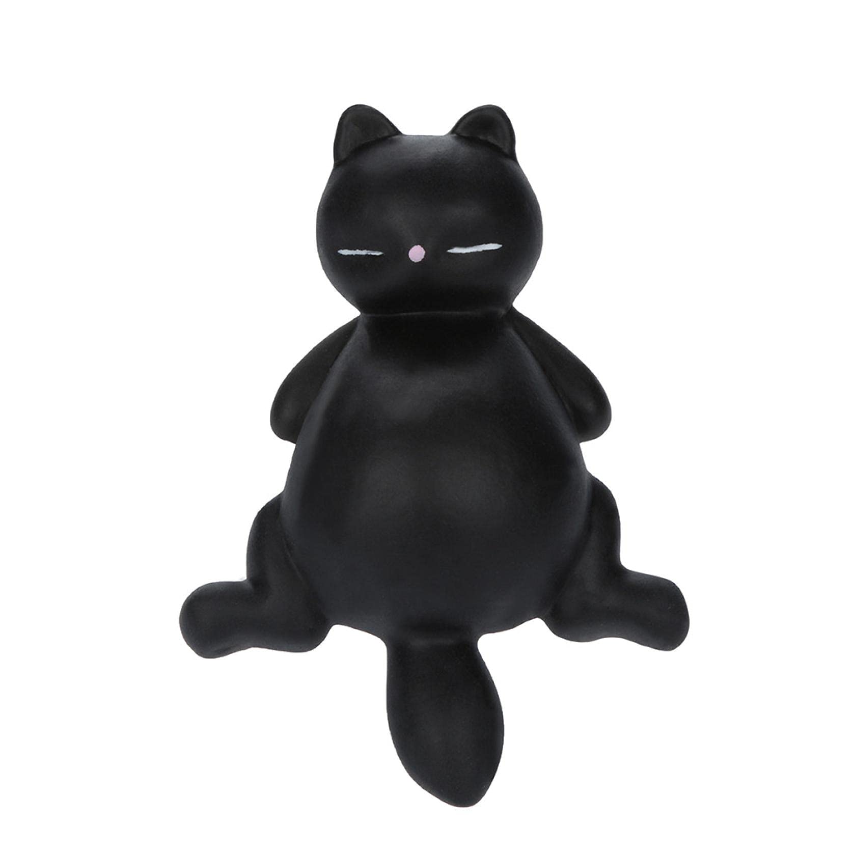 Onefa Fidget Toys for Adults & Kids - Stress Relief Squishy Mochi Cat Squeeze Toy, Cute Kawaii Anxiety Relief Gift for Office, School, Home (Black) - Perfect for Focus, Relaxation & Sensory Play
