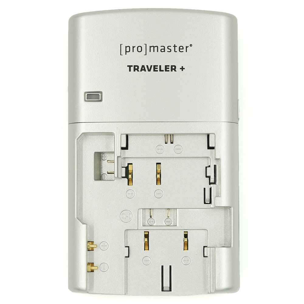 ProMaster Traveler + Charger for Sony, Canon, Nikon & Fujifilm DSLR Camera Batteries - Dual USB Port Fast Charging (Model 9176) - Perfect for Travel Photography & Professional Shoots