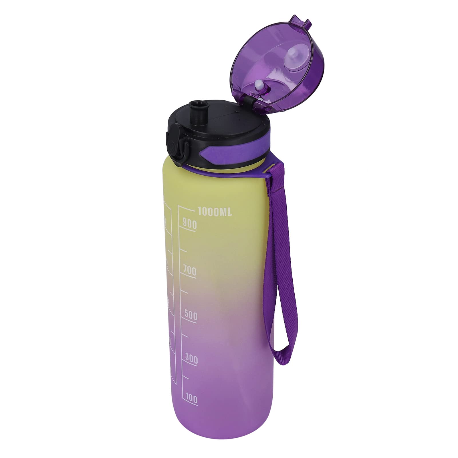 FECAMOS Small Reusable Water Bottle with Time Marker - Portable for Office, Cycling, Gym, and Outdoor Activities