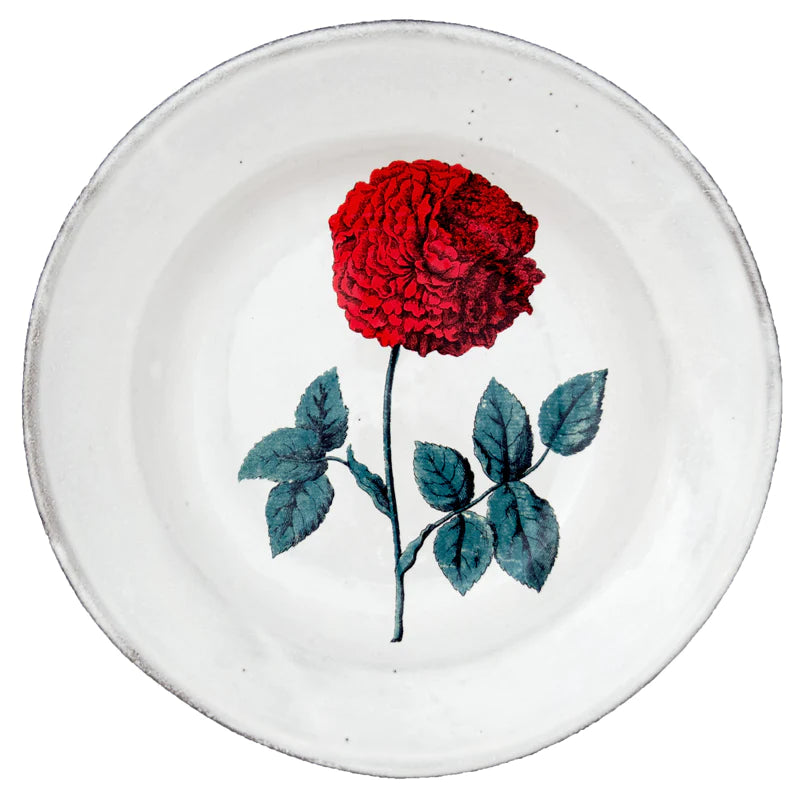 Dutch Hundred Leaved Rose Soup Plate - Elegant Floral Design Porcelain Dinnerware for Soup, Salad & Dessert - Perfect for Fine Dining, Wedding & Special Occasions